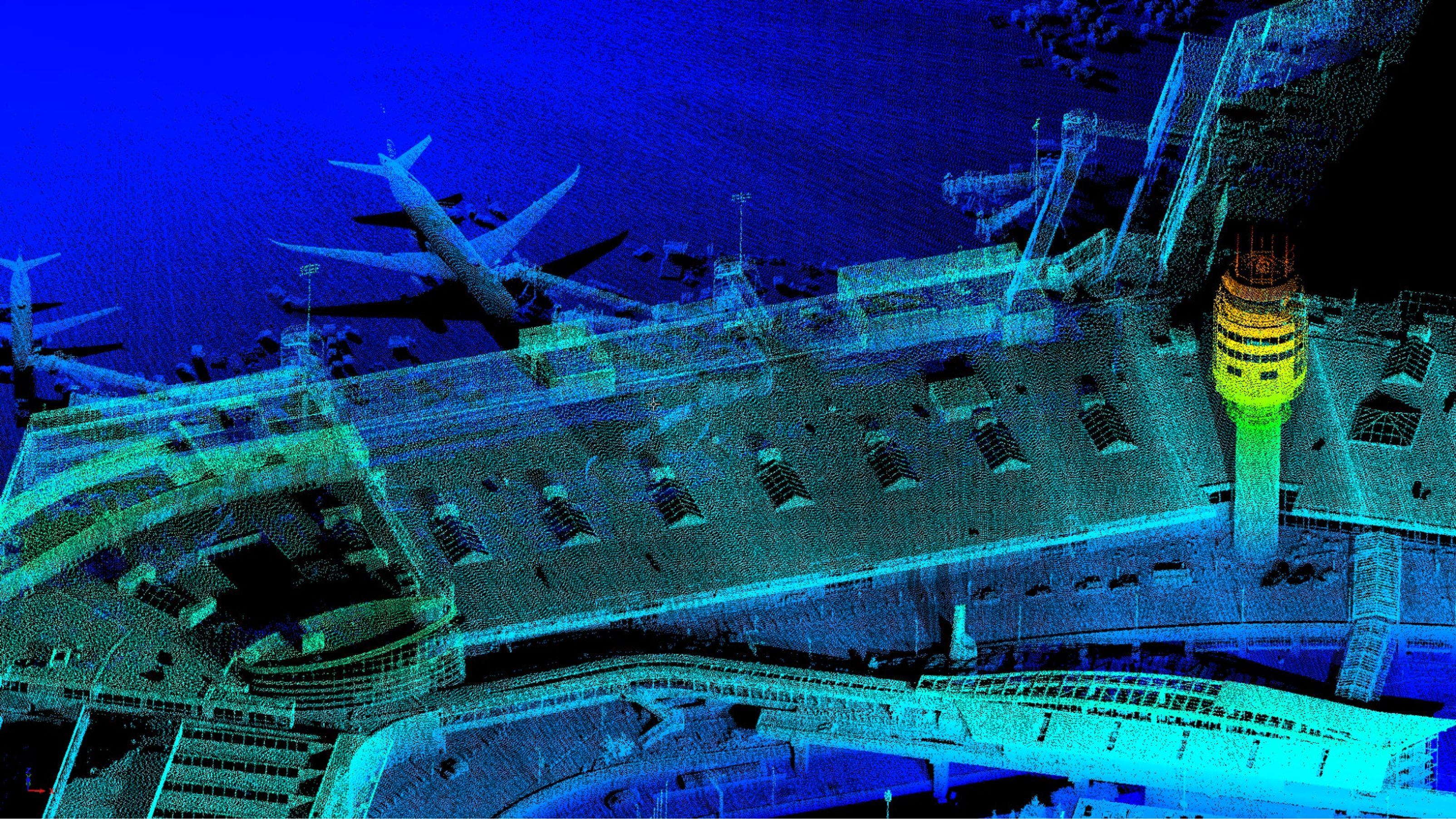 3D view of Vancouver International Airport using Lidar Sensor data