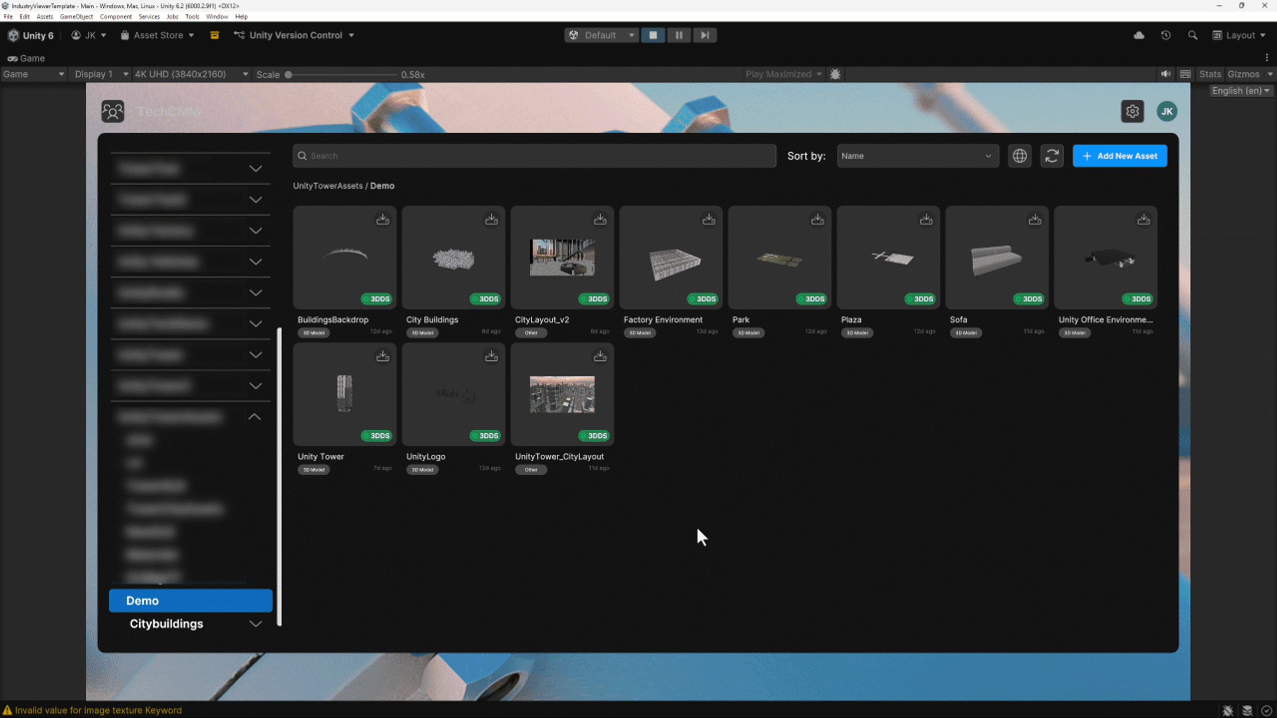 Streaming assets in the Unity Industry Viewer Template