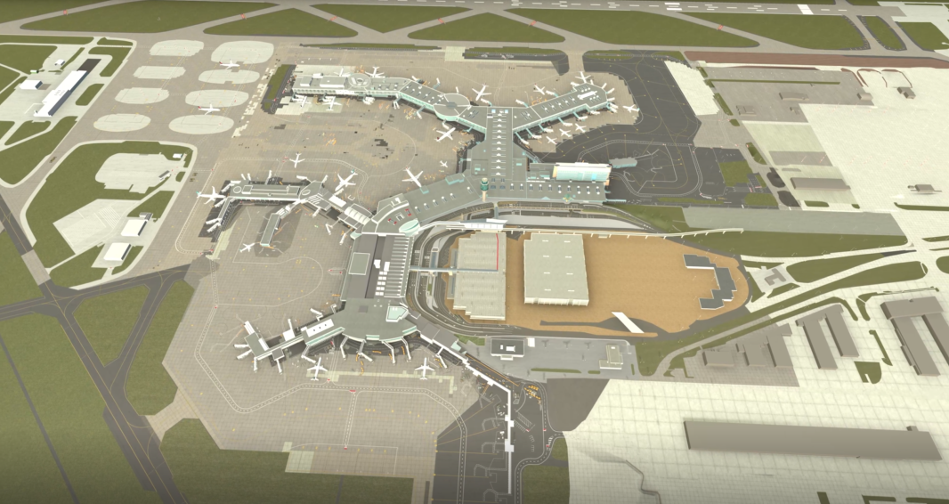 3D rendering of the YVR airfield