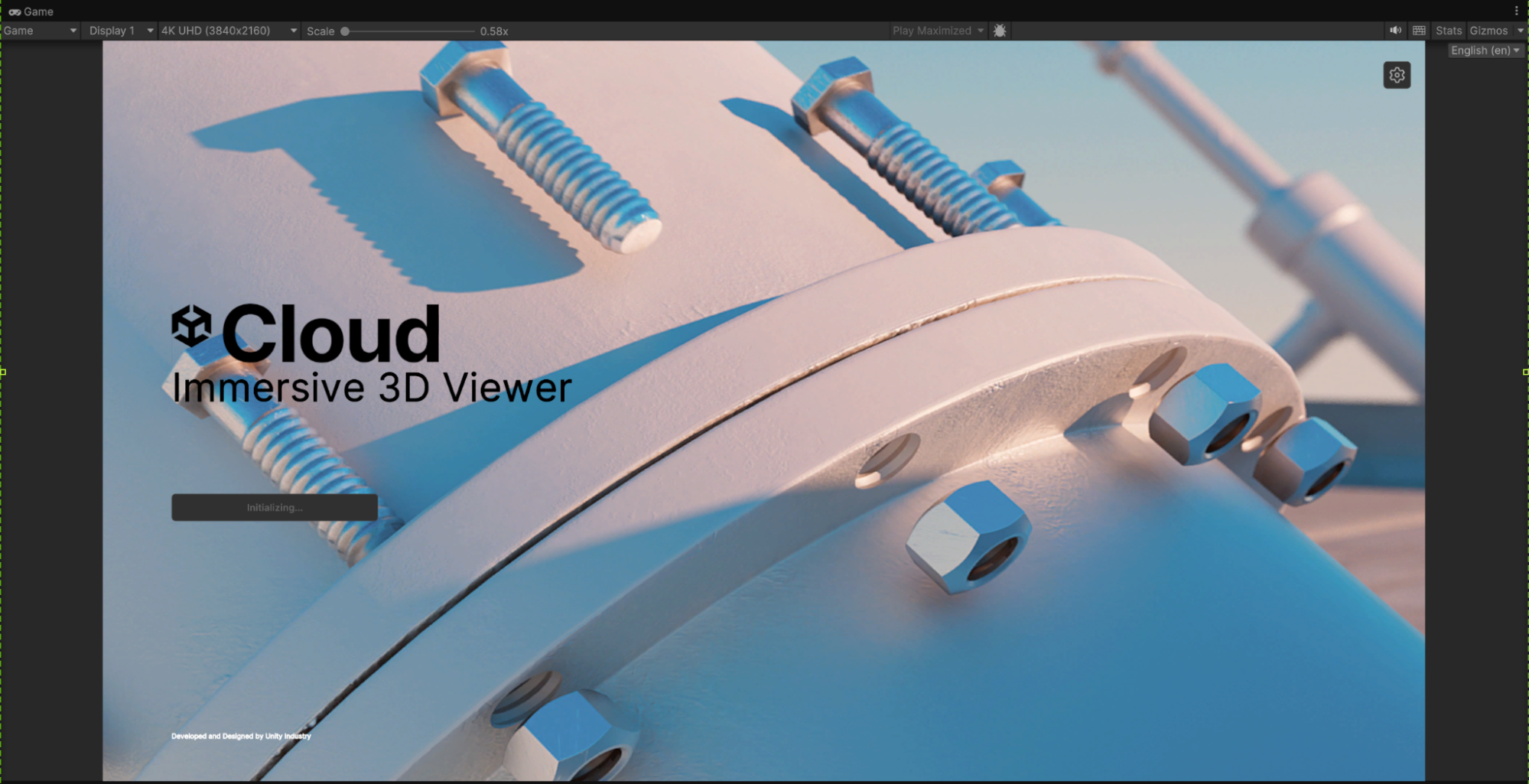 Customized text in the Unity Industry Viewer Template