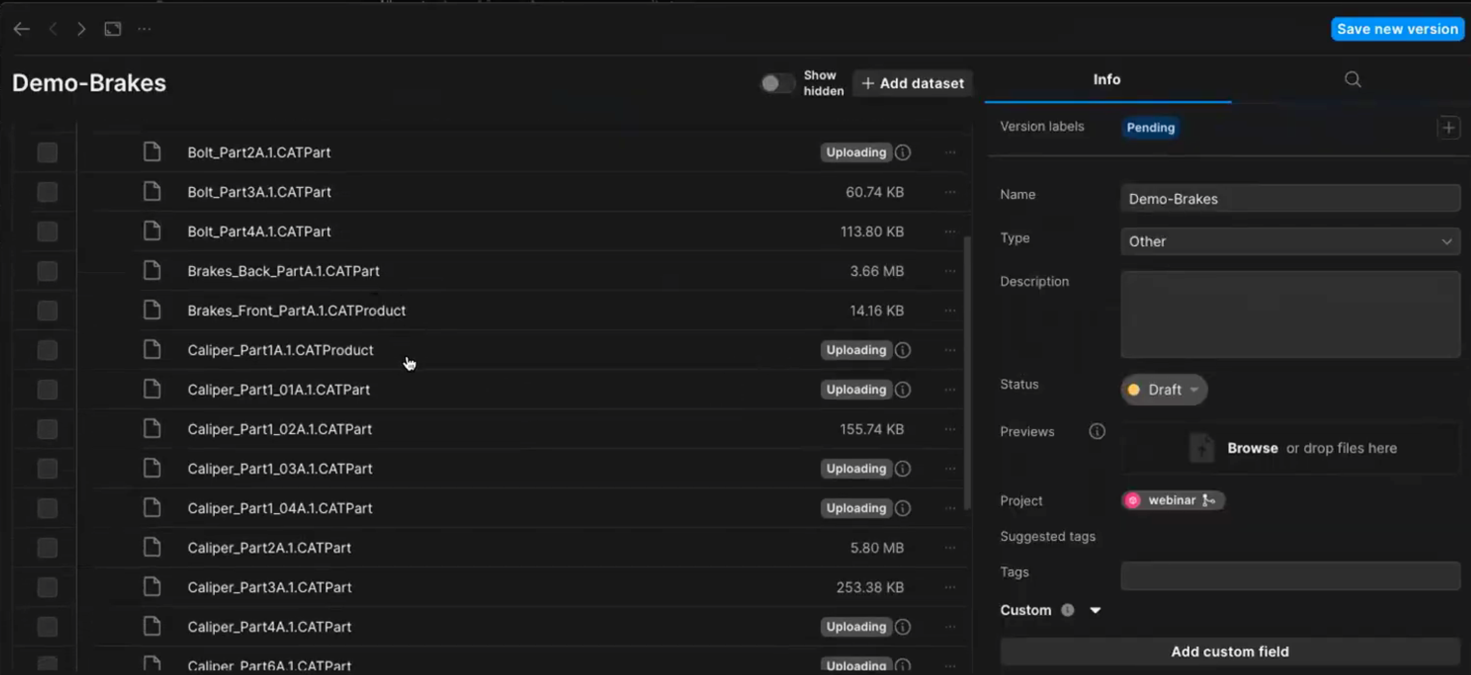 Example: Uploading CAD files to the Unity Asset Manager