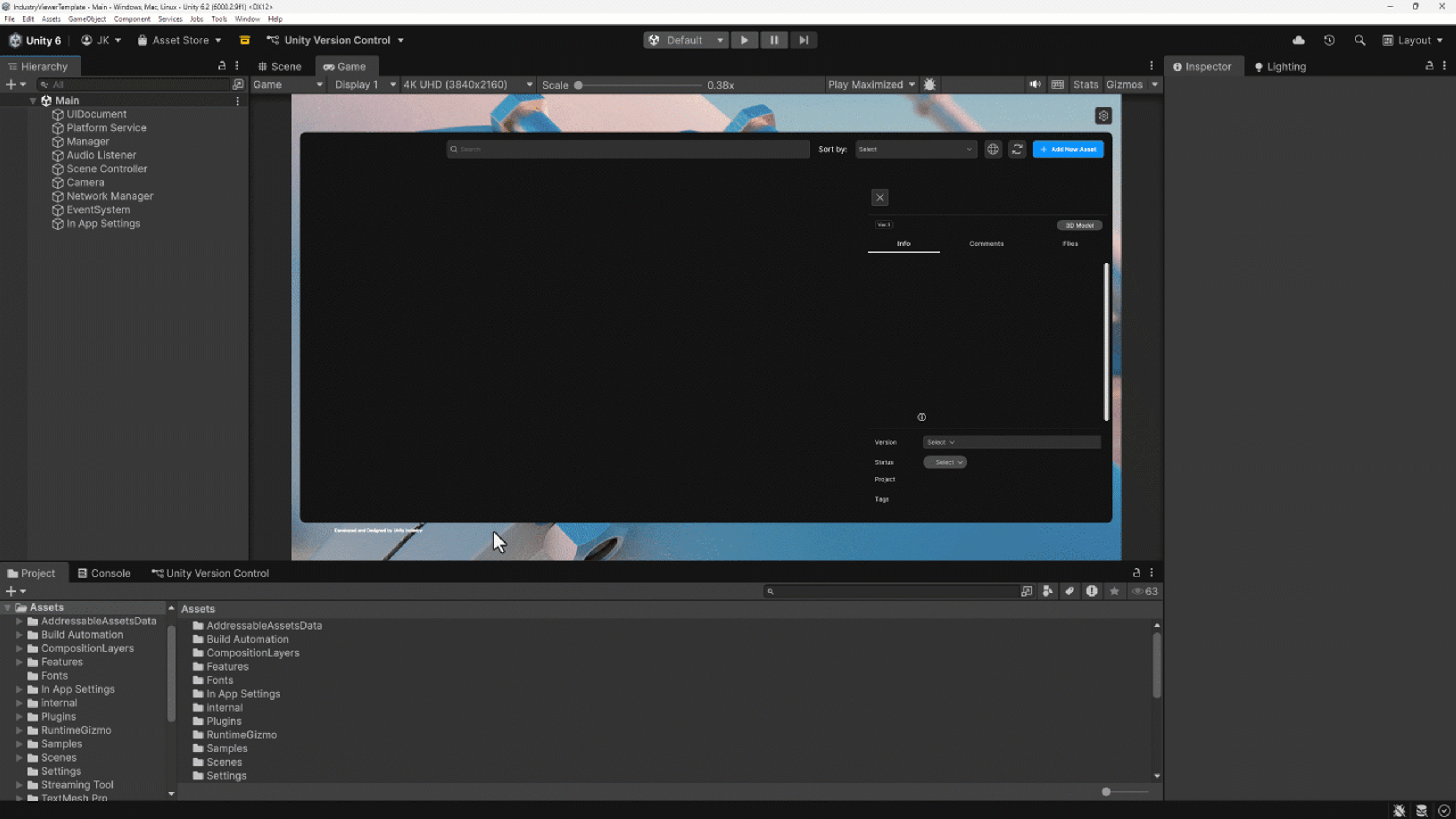 Customize the Text in the Unity Industry Viewer Template