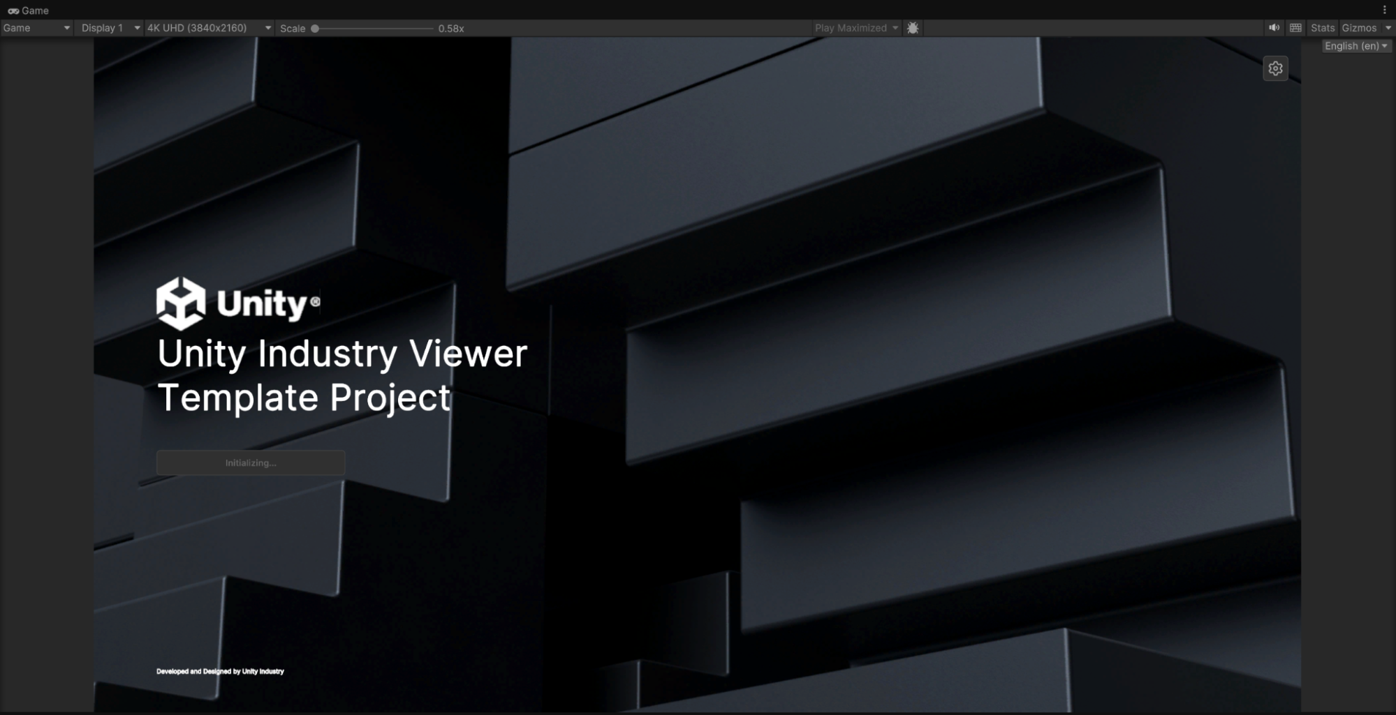 The Industry Viewer Template Project in the Unity Editor