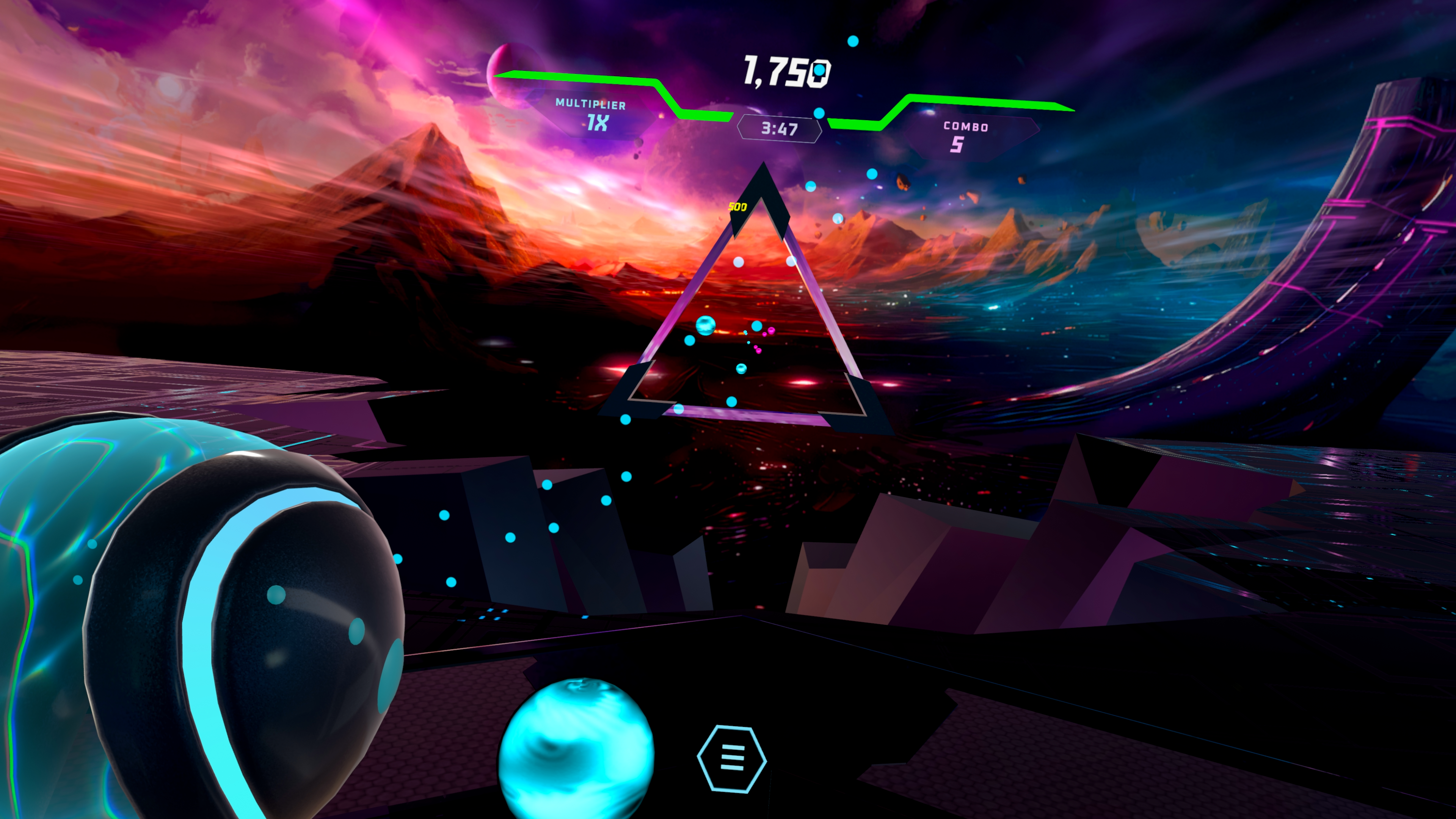 A gameplay screenshot from Synth Riders