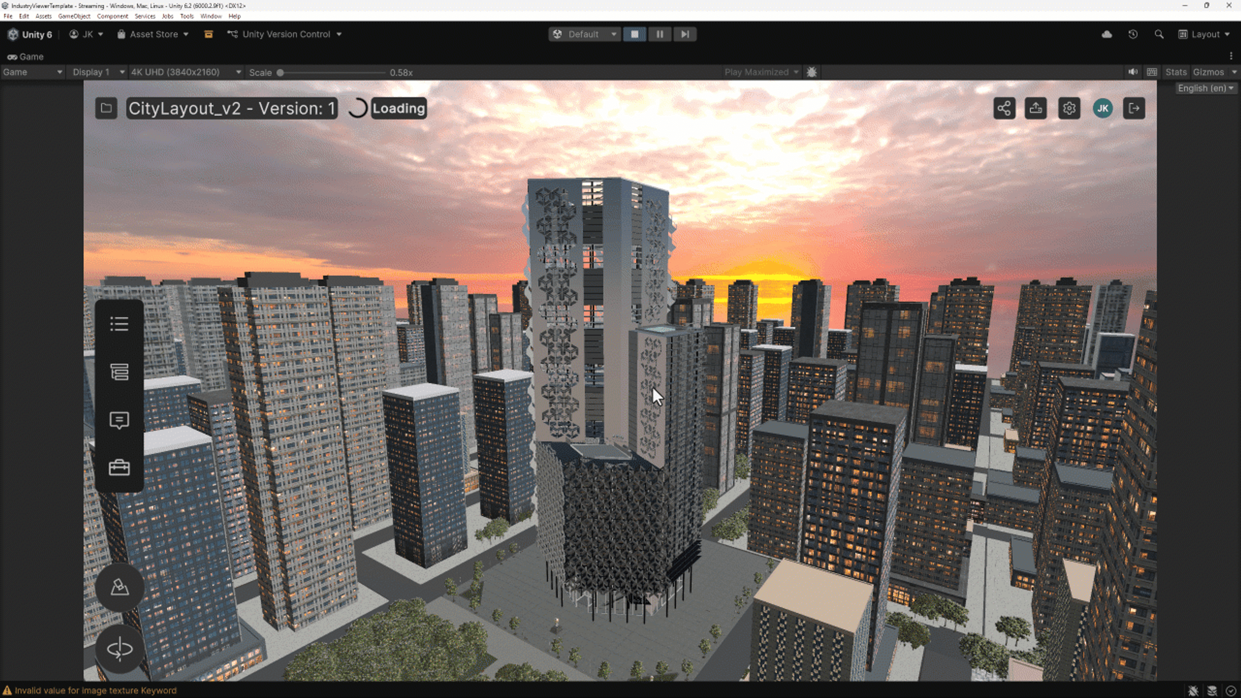 The Metadata panel in the Unity Industry Viewer Template
