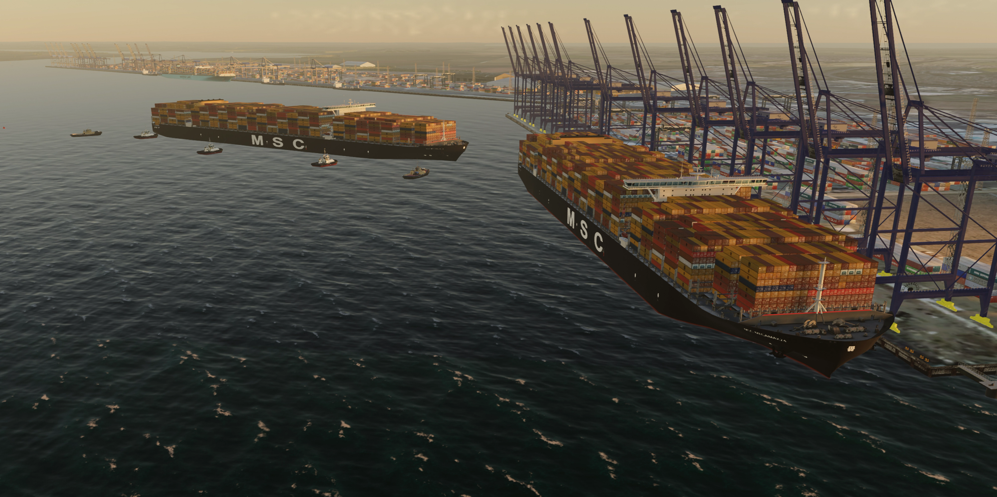 A digital twin of the HHA shipping yard.