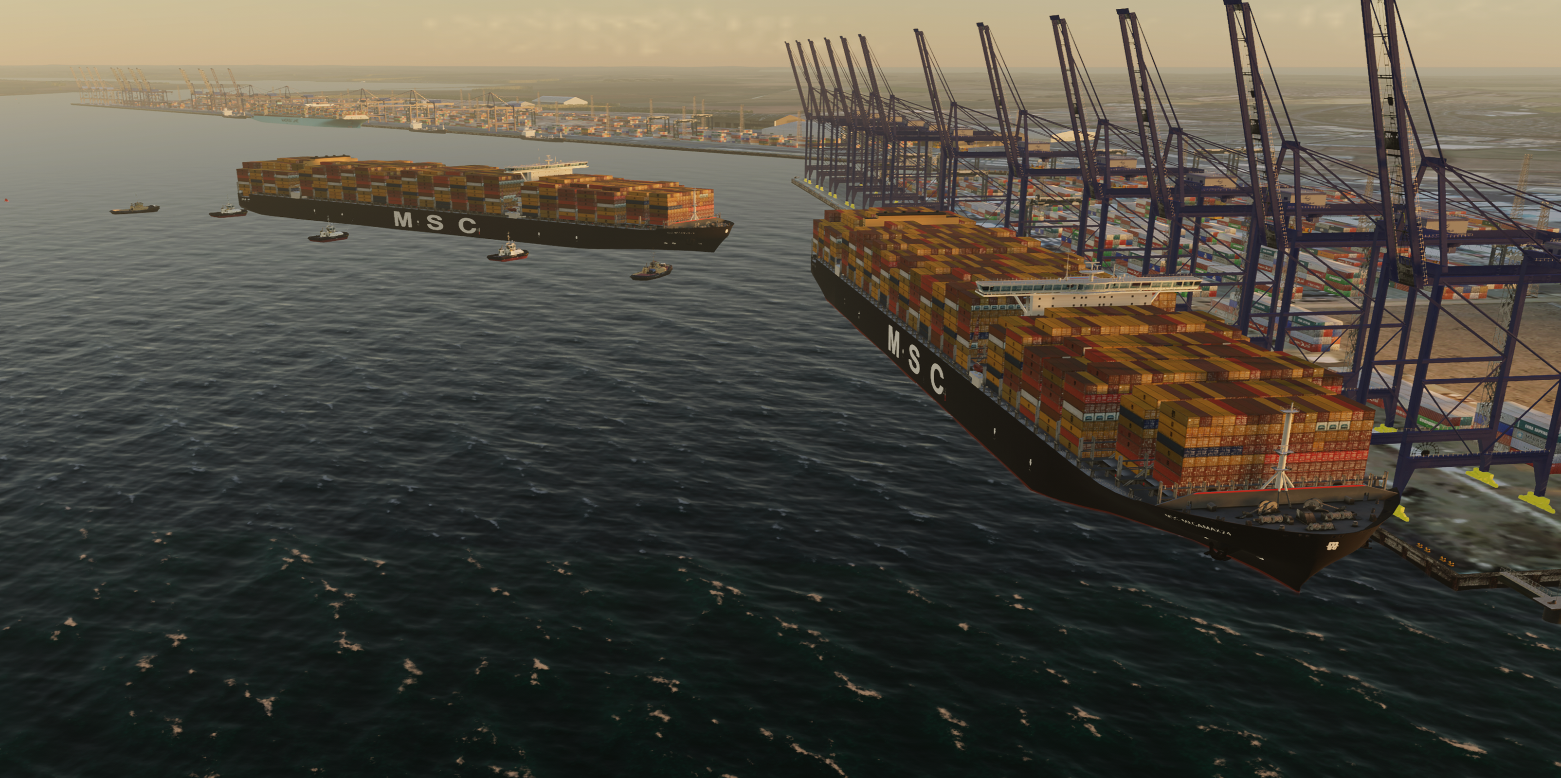 A digital twin of the HHA shipping yard.