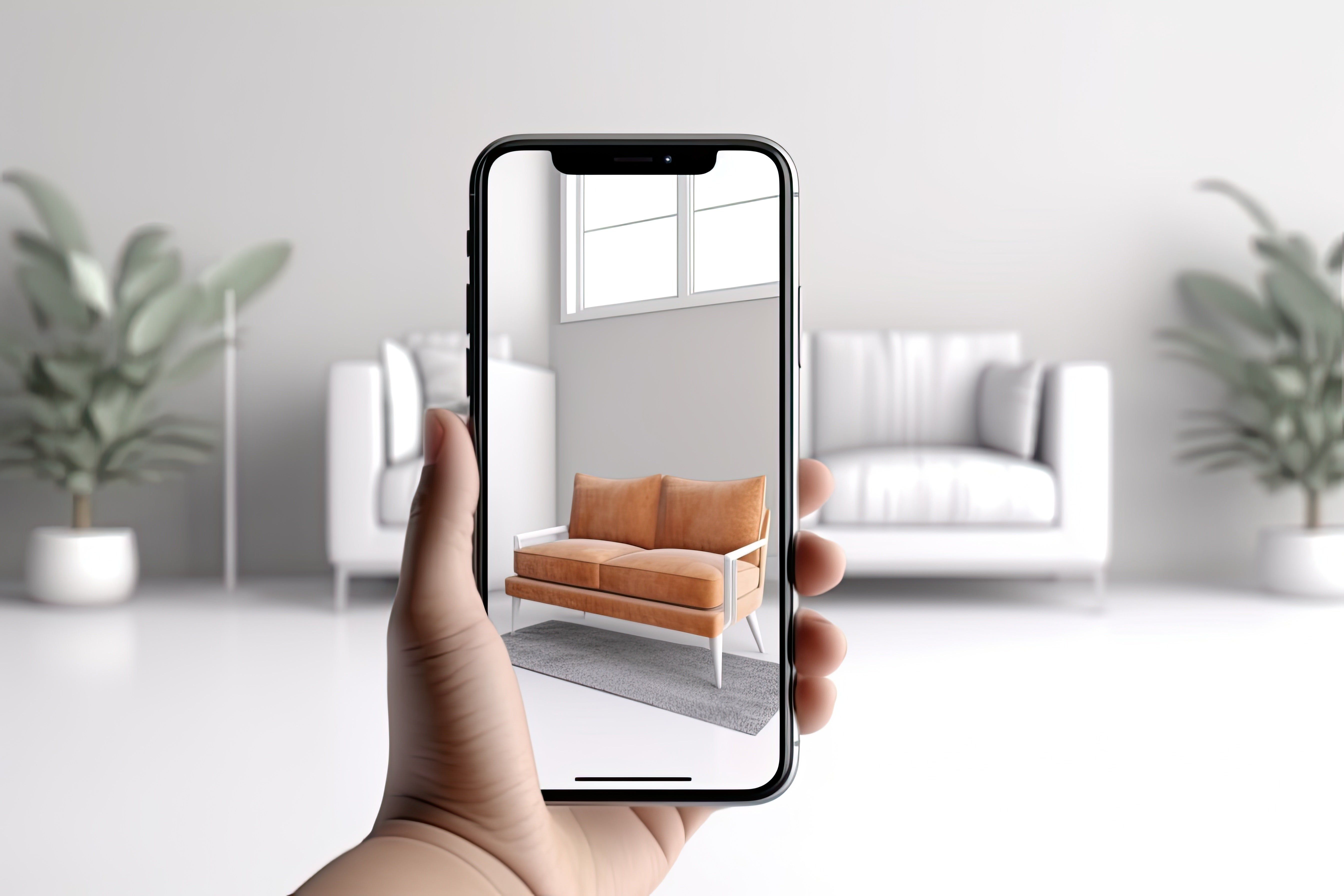 Couch placement in room using AR