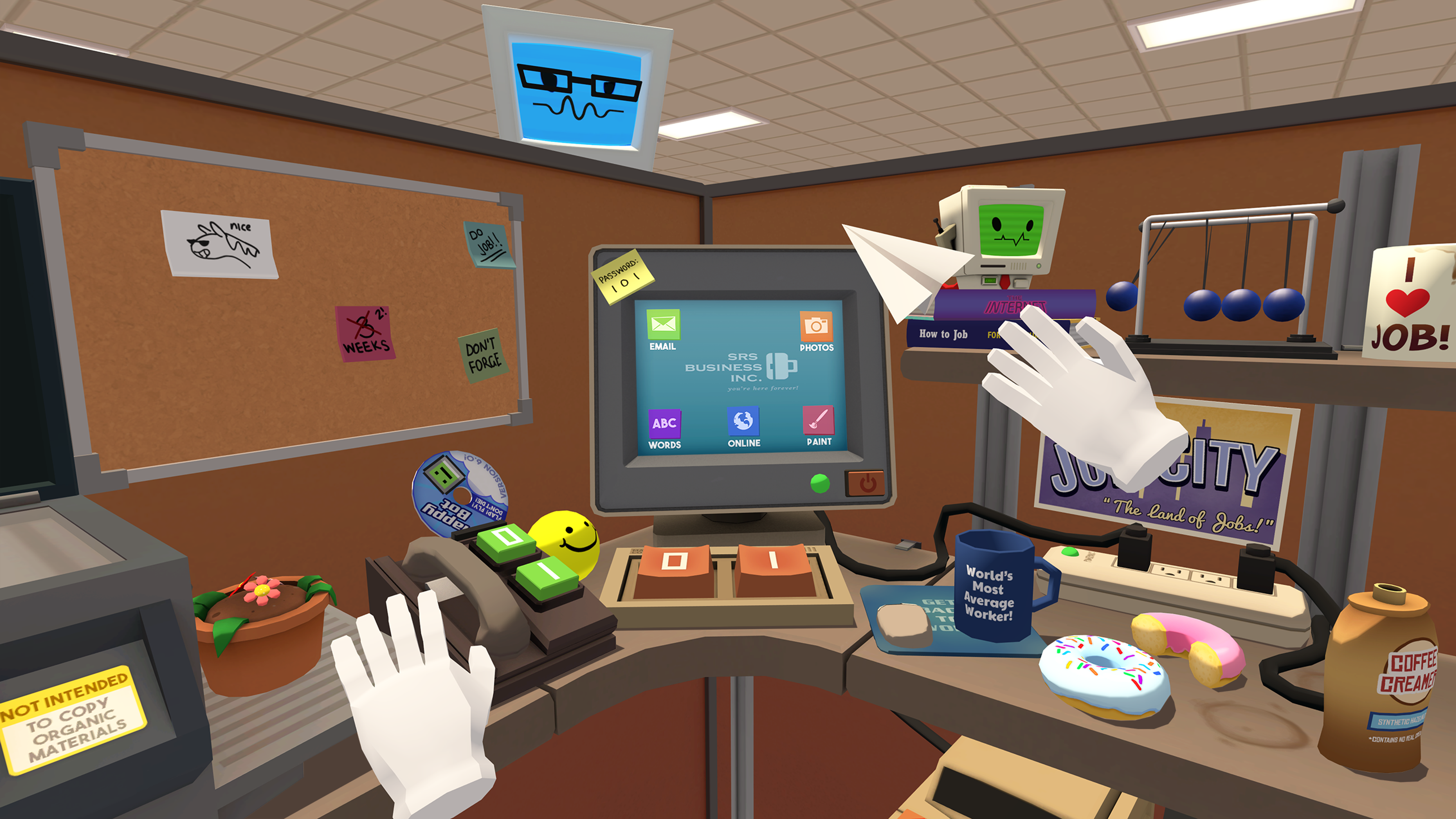 The gameplay elements from Job Simulator