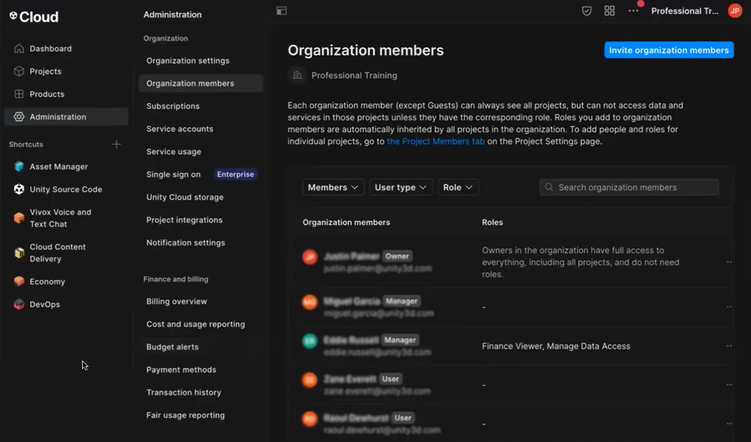  Assigning roles for members of your organization