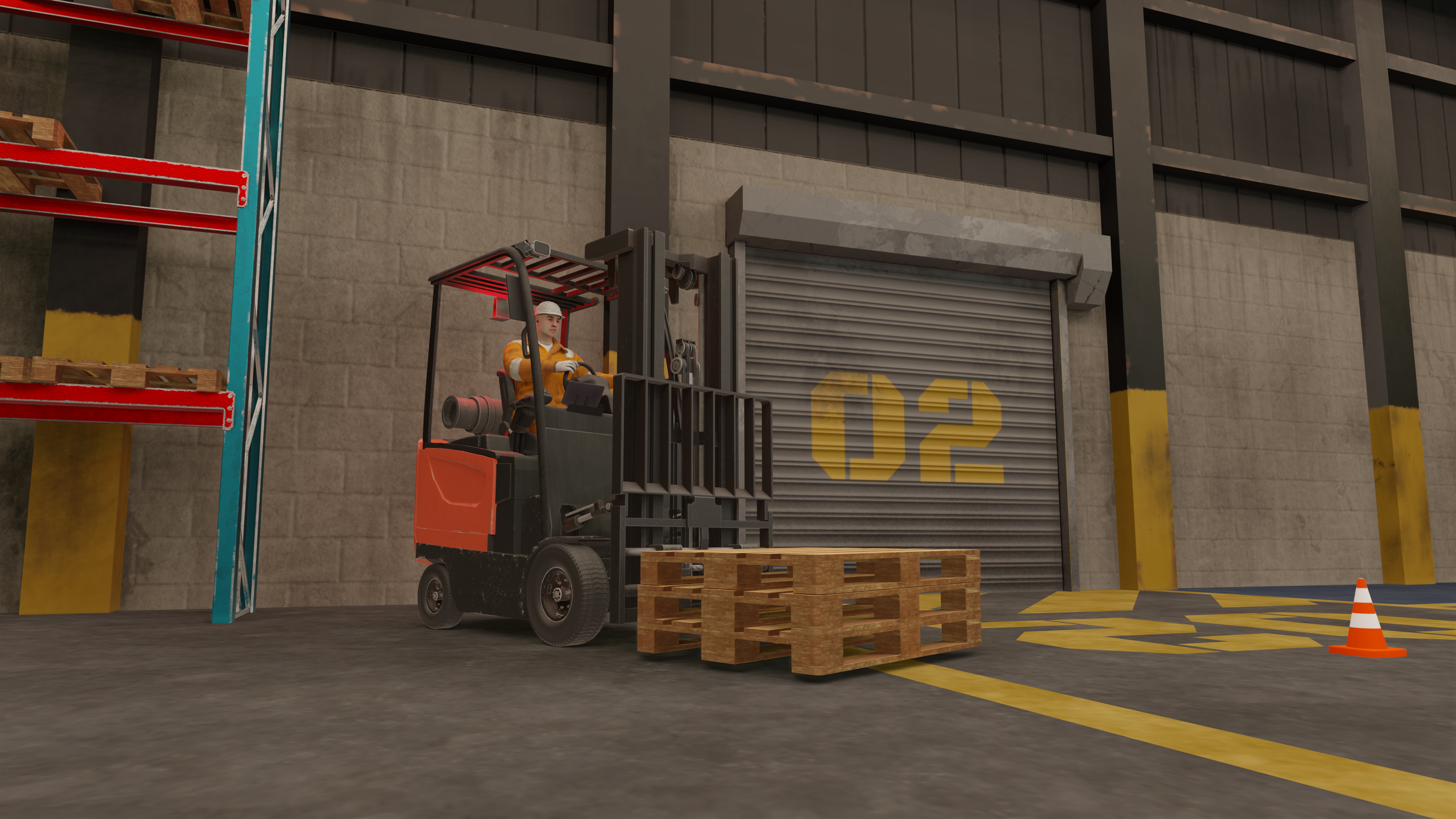 Virtual reality forklift operator training