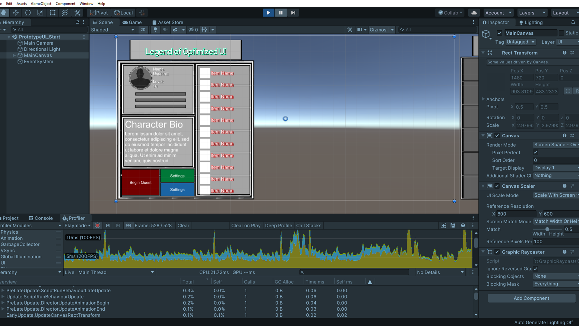Optimize User Interfaces in Unity