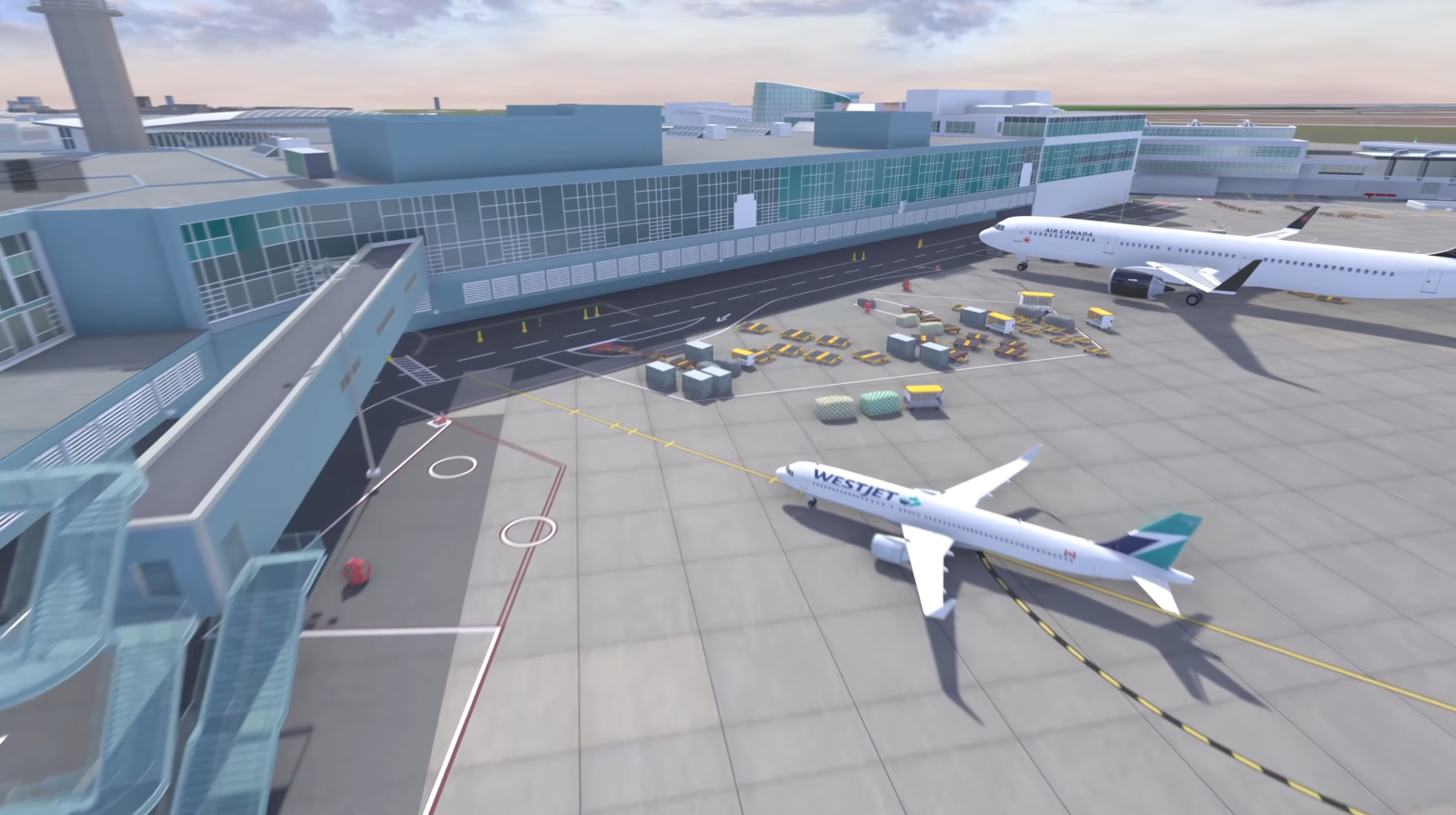 A 3D view of Vancouver Airport's digital twin.