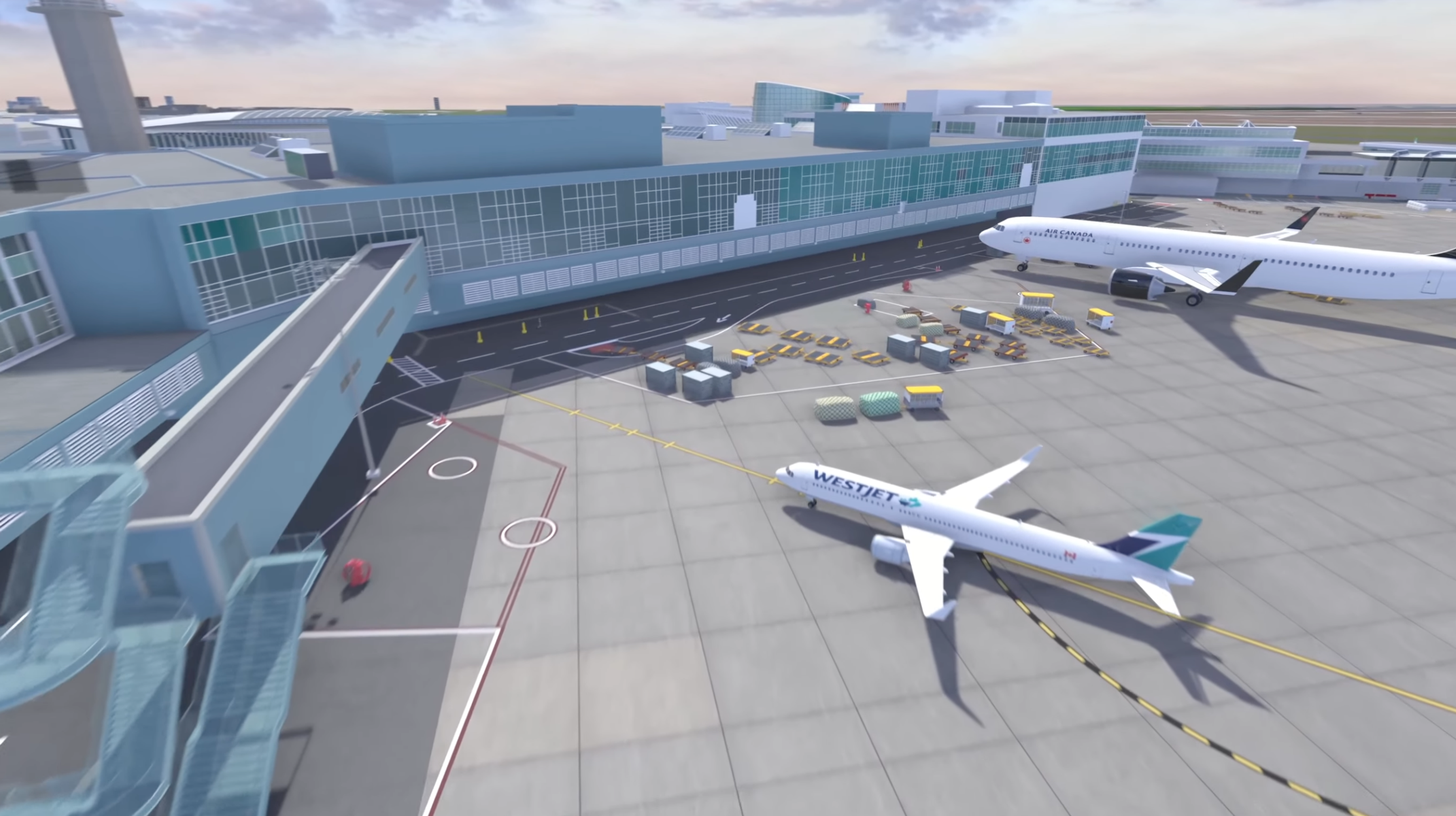 A 3D view of Vancouver Airport's digital twin.