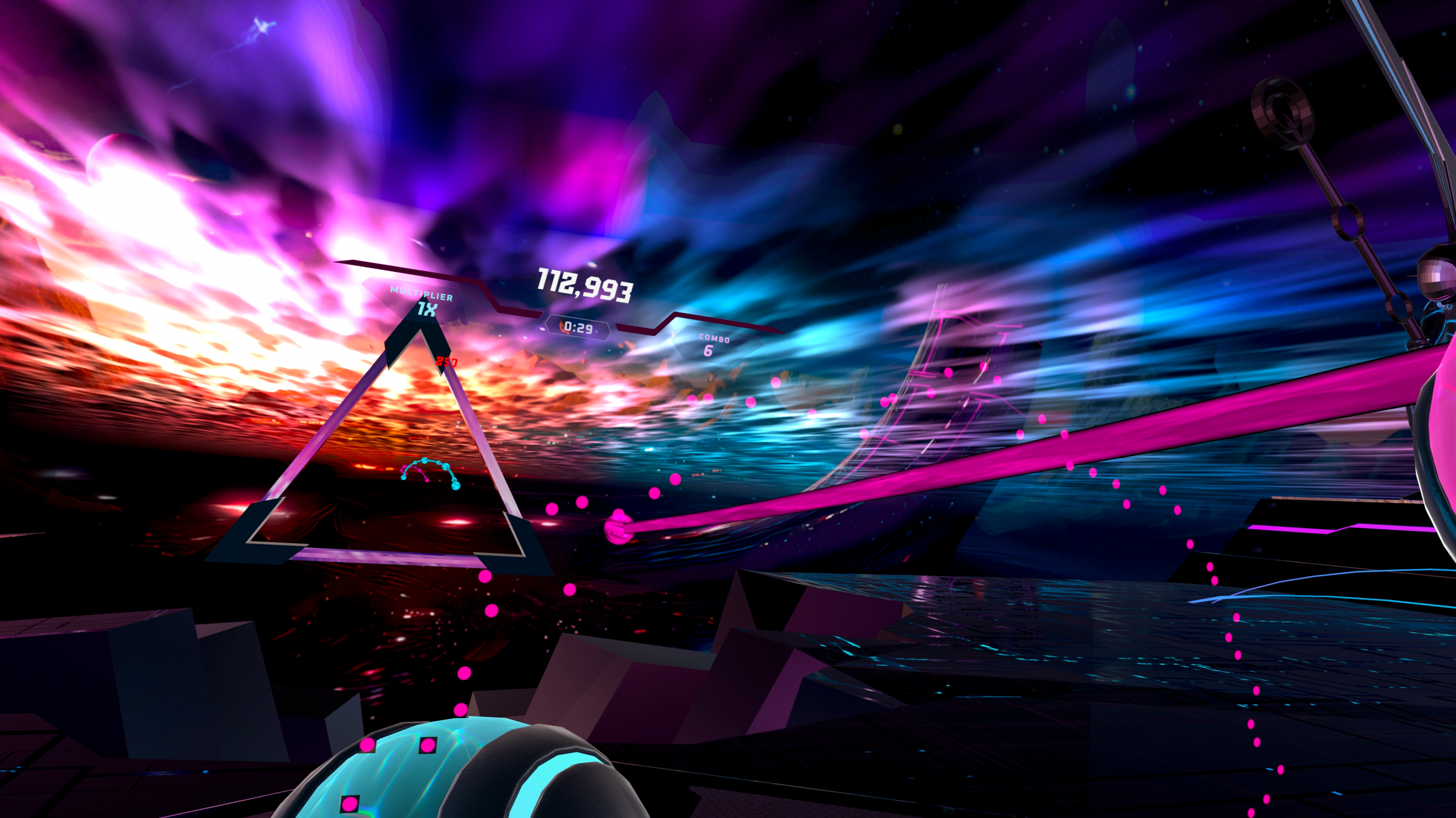 The gameplay elements in Synth Riders by Kluge Interactive
