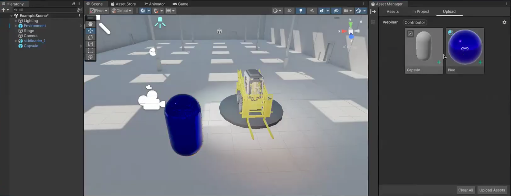Examples of a split asset in the Unity Asset Manager window