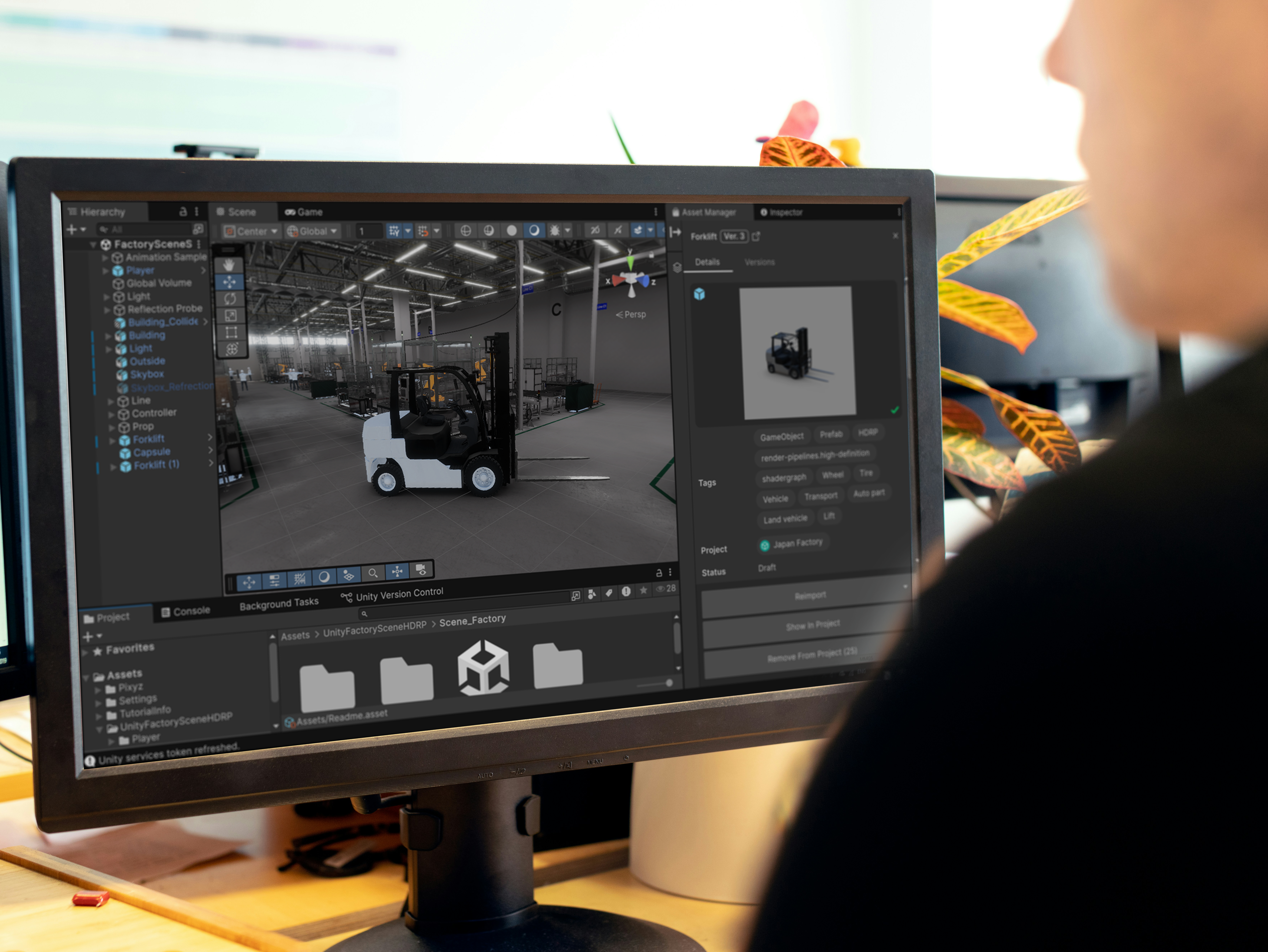 Unity Asset Manager being used