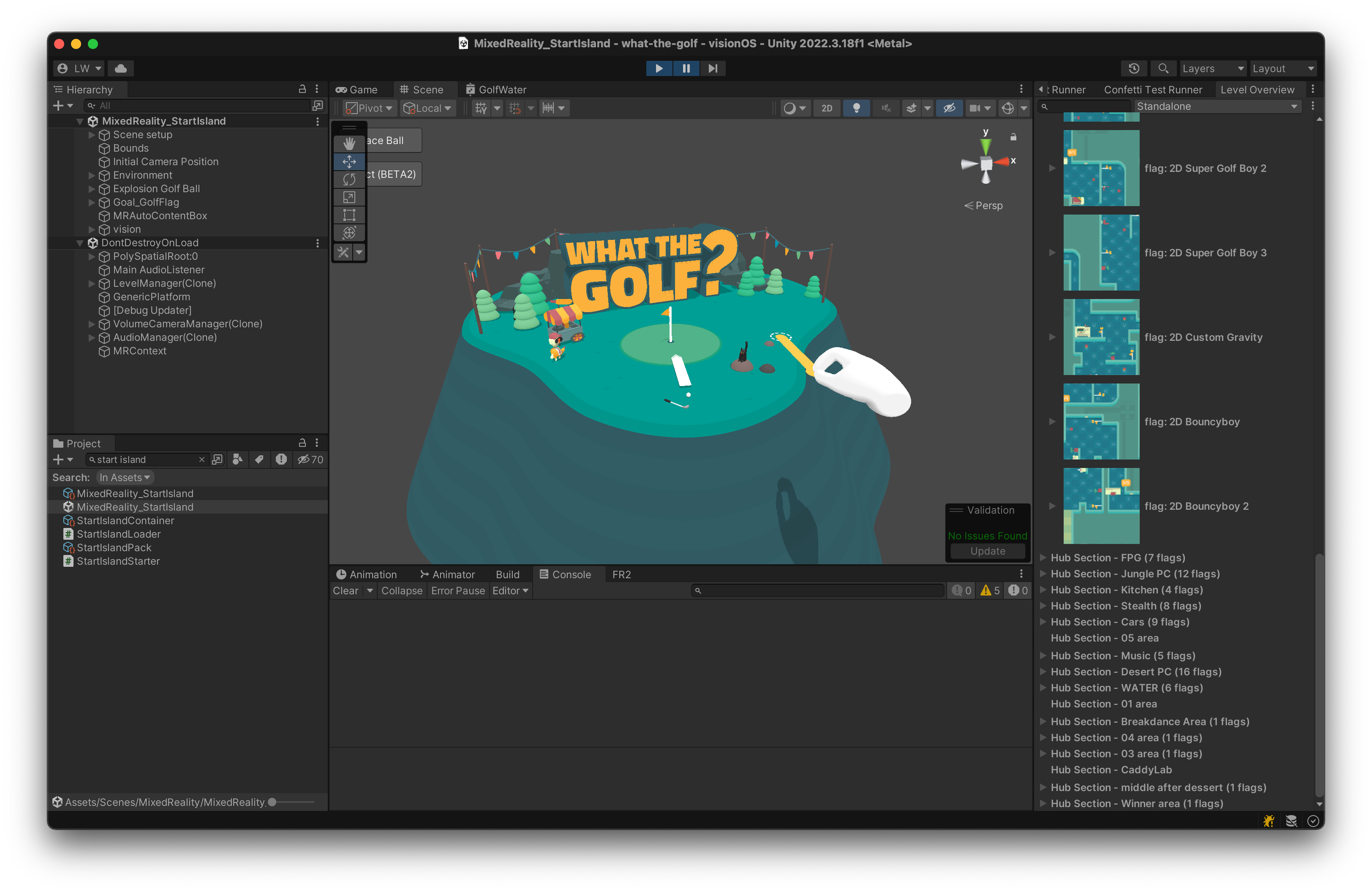 In-Editor shot of Start Island, a small tutorial shown when the player starts WHAT THE GOLF?