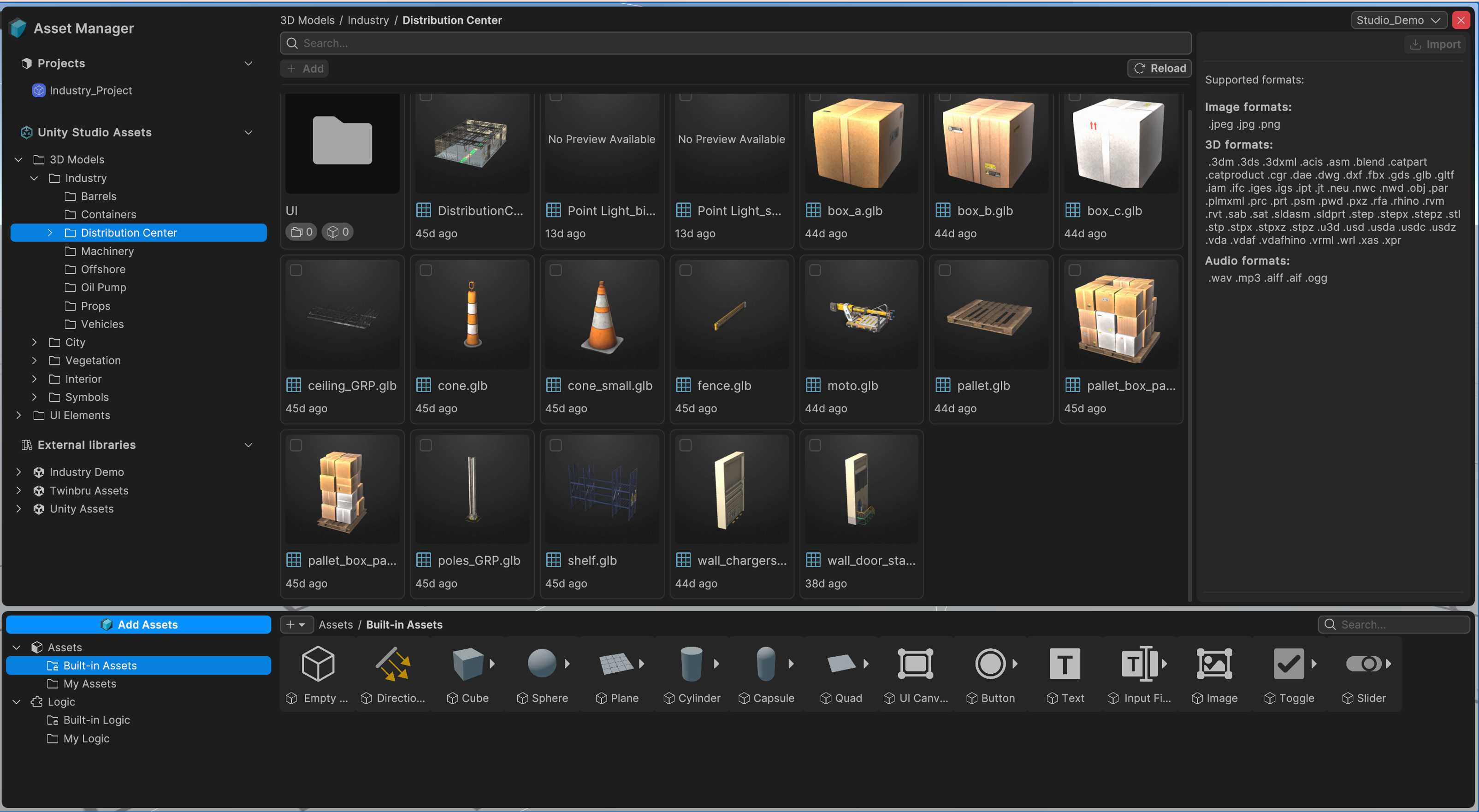 Unity Asset Manager file preview