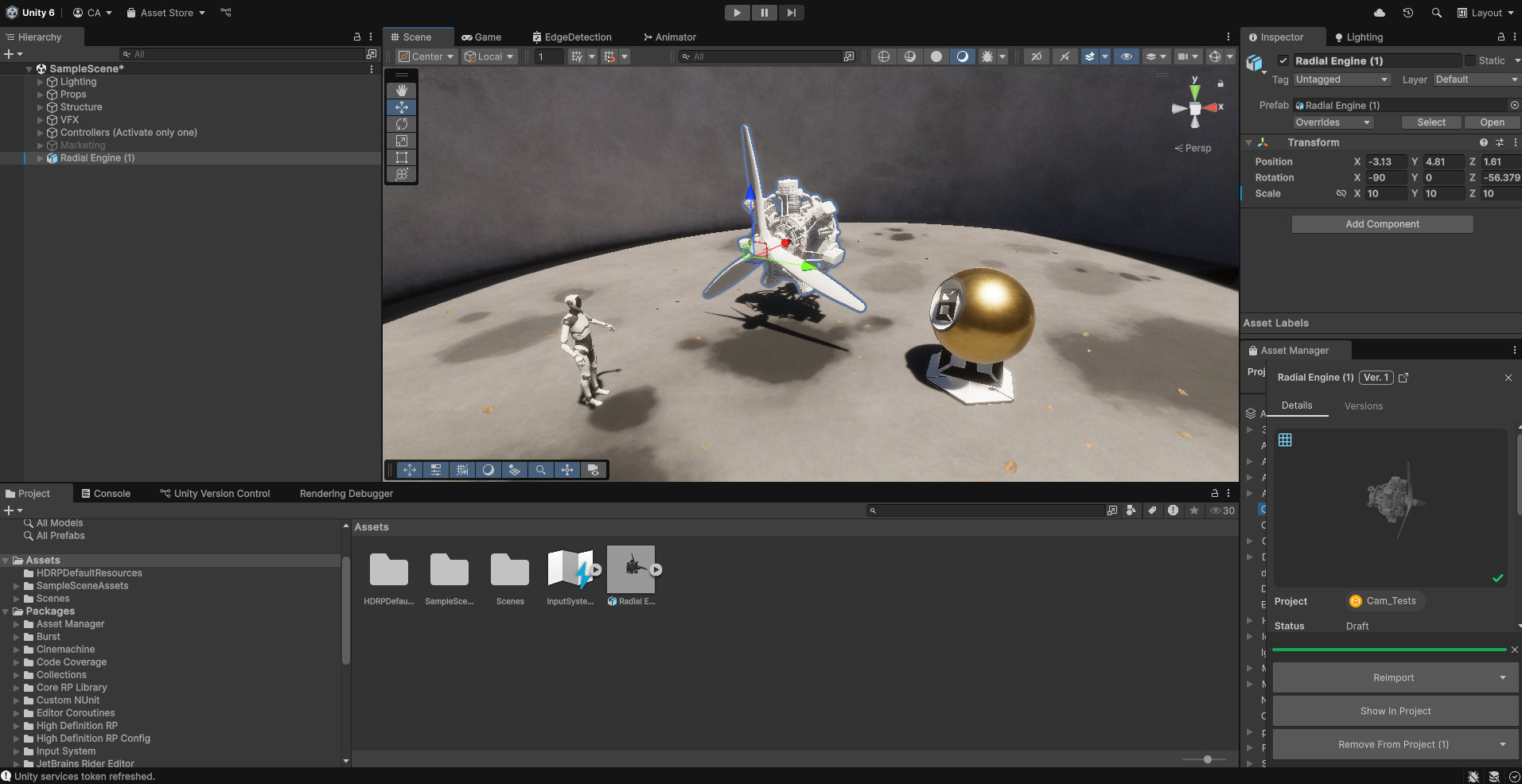 screenshot of CAD/BIM asset imported in the project