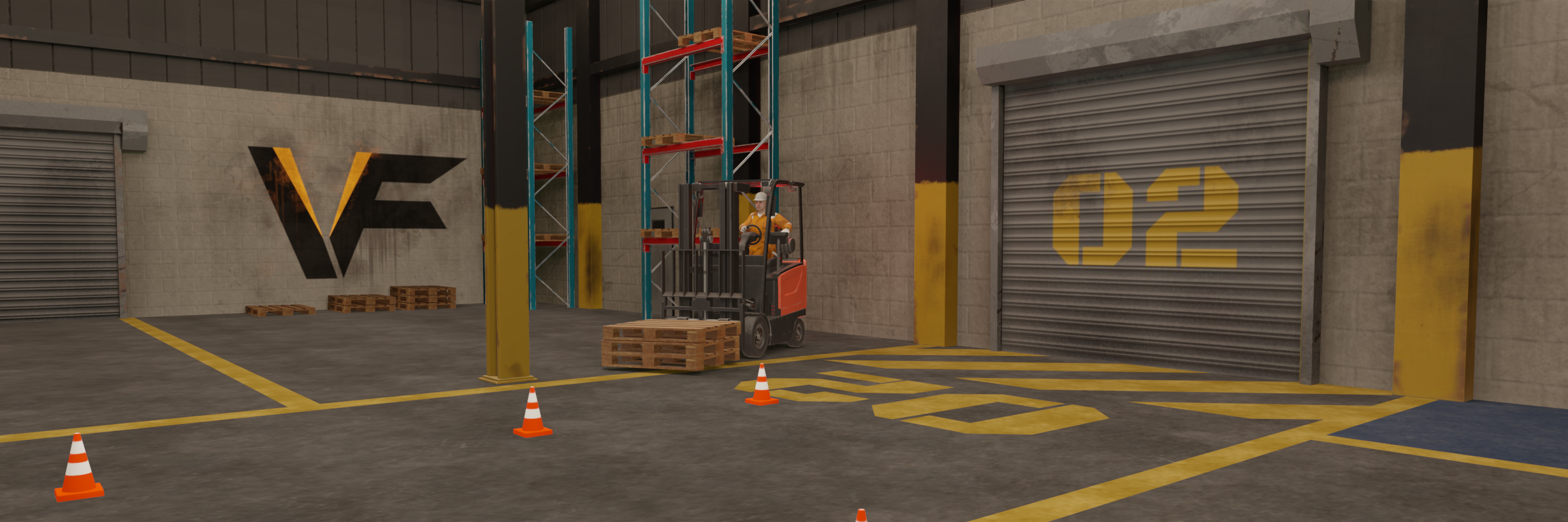 Virtual reality forklift operator training program created by Travancore Analytics
