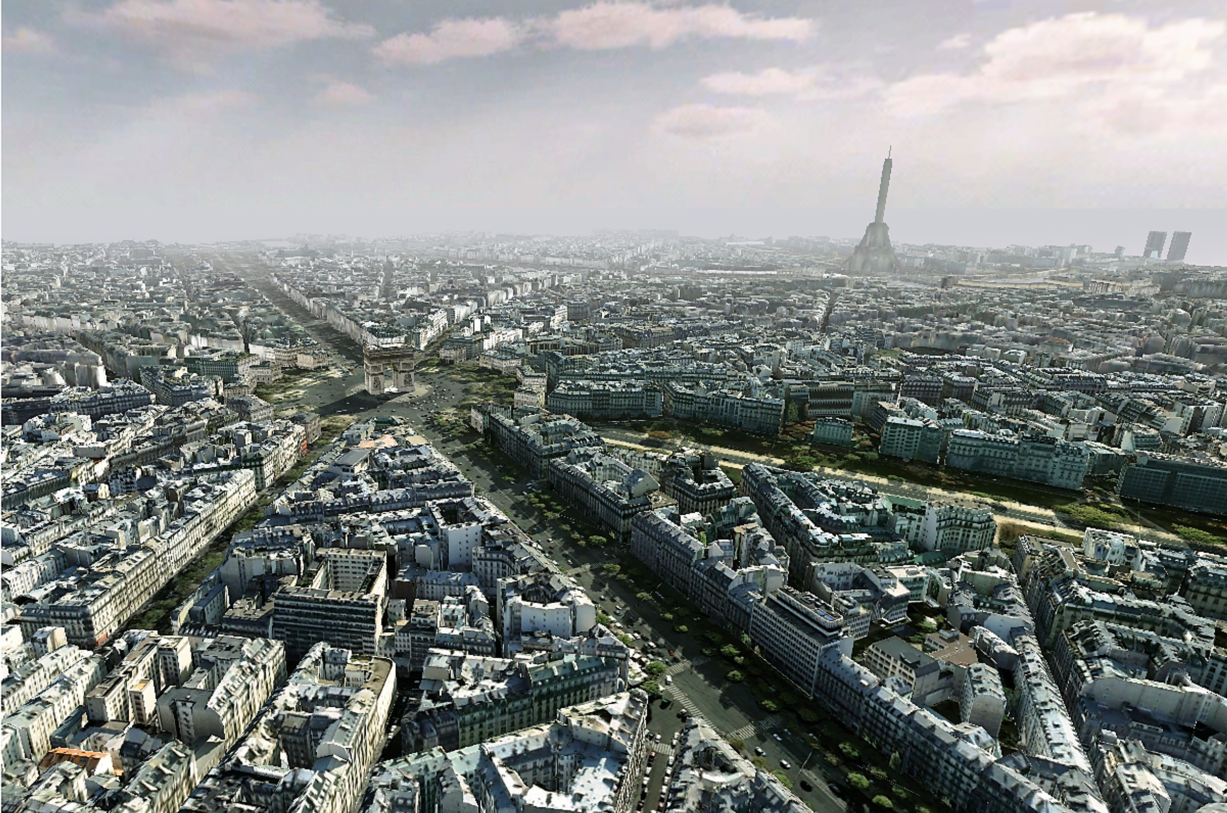 Aerial view of Paris