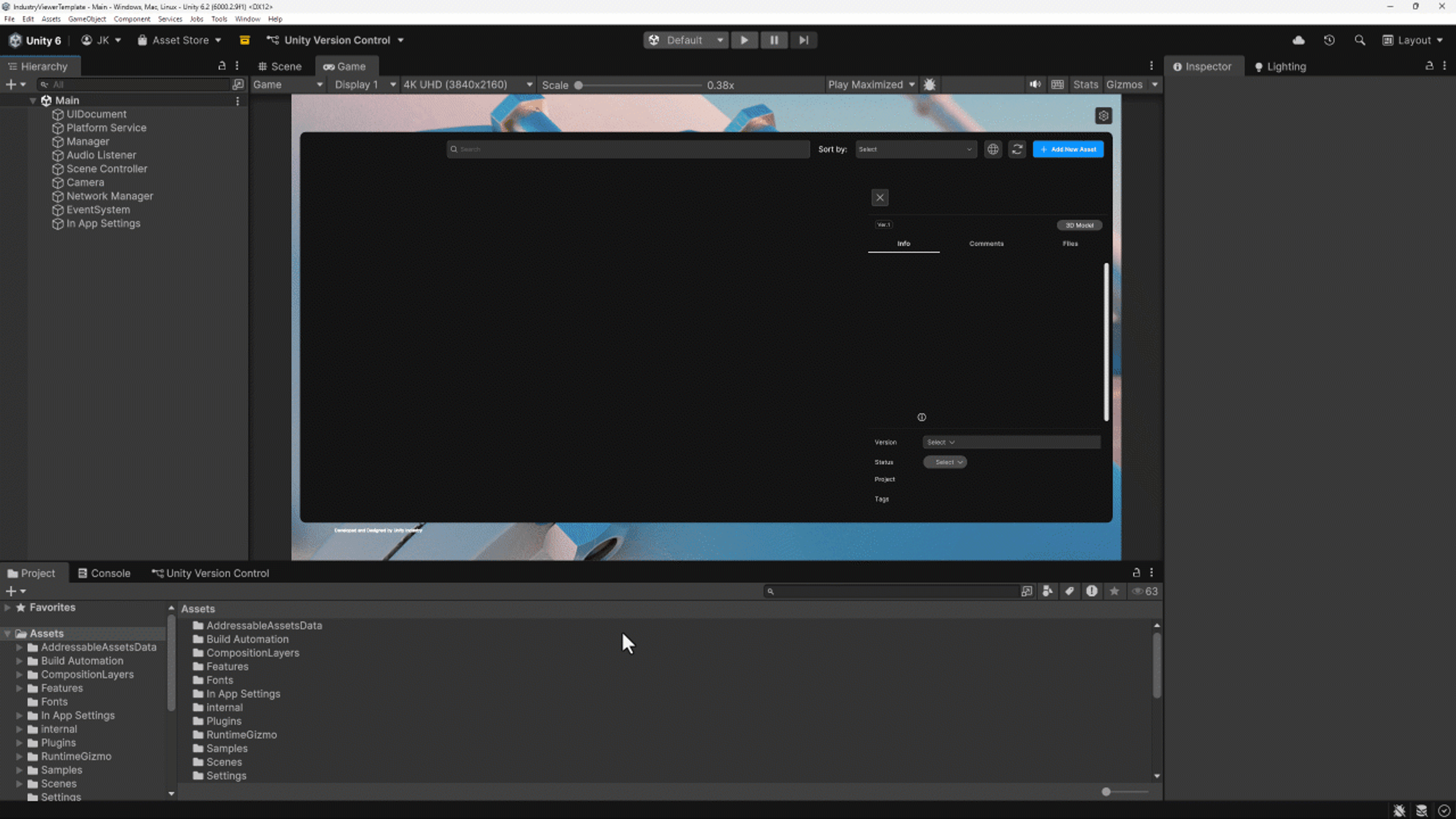 Customizing the logo in the Unity Industry Viewer Template
