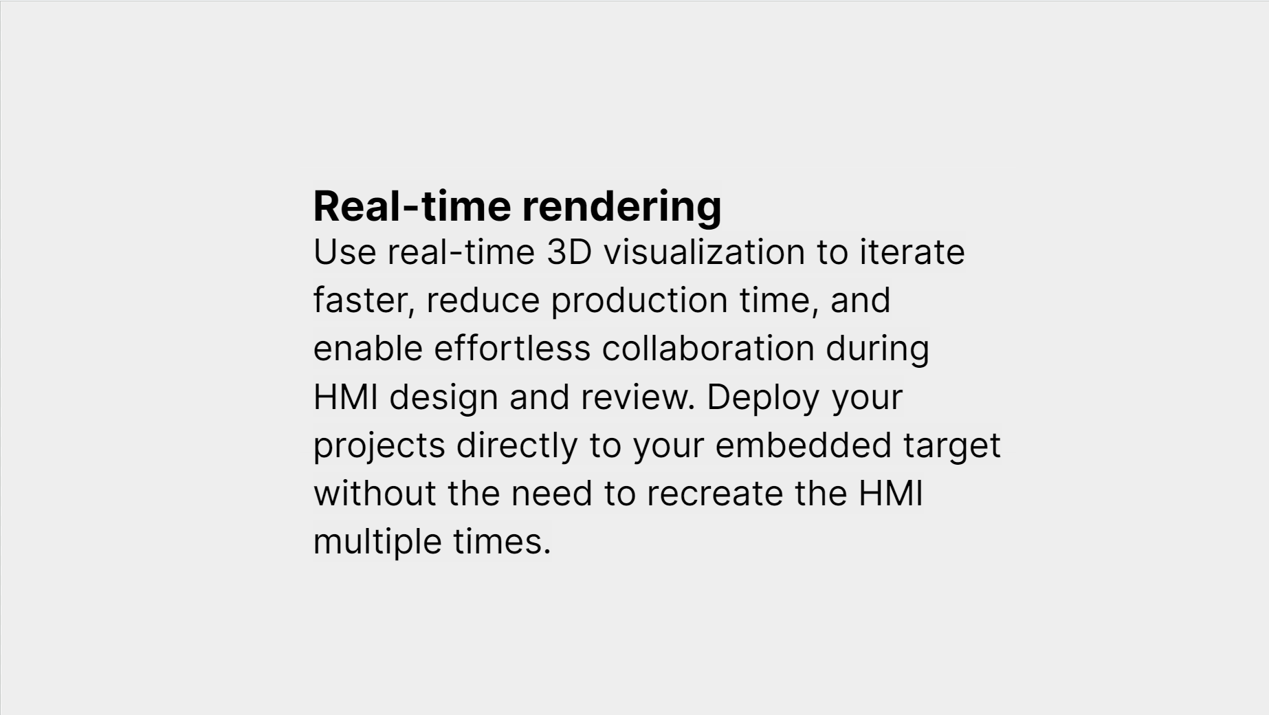 Unidad para el beneficio de HMI Renderizado en tiempo real