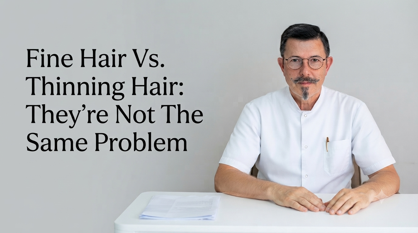 Fine hair vs thinning hair they're not the same problem blog title on a clean background