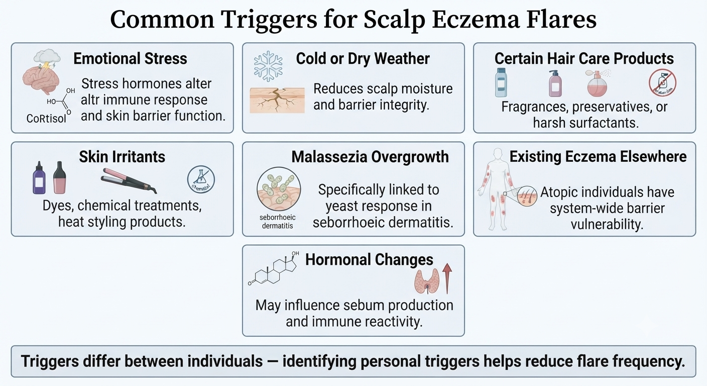 Structured trigger diagram for scalp eczema flares