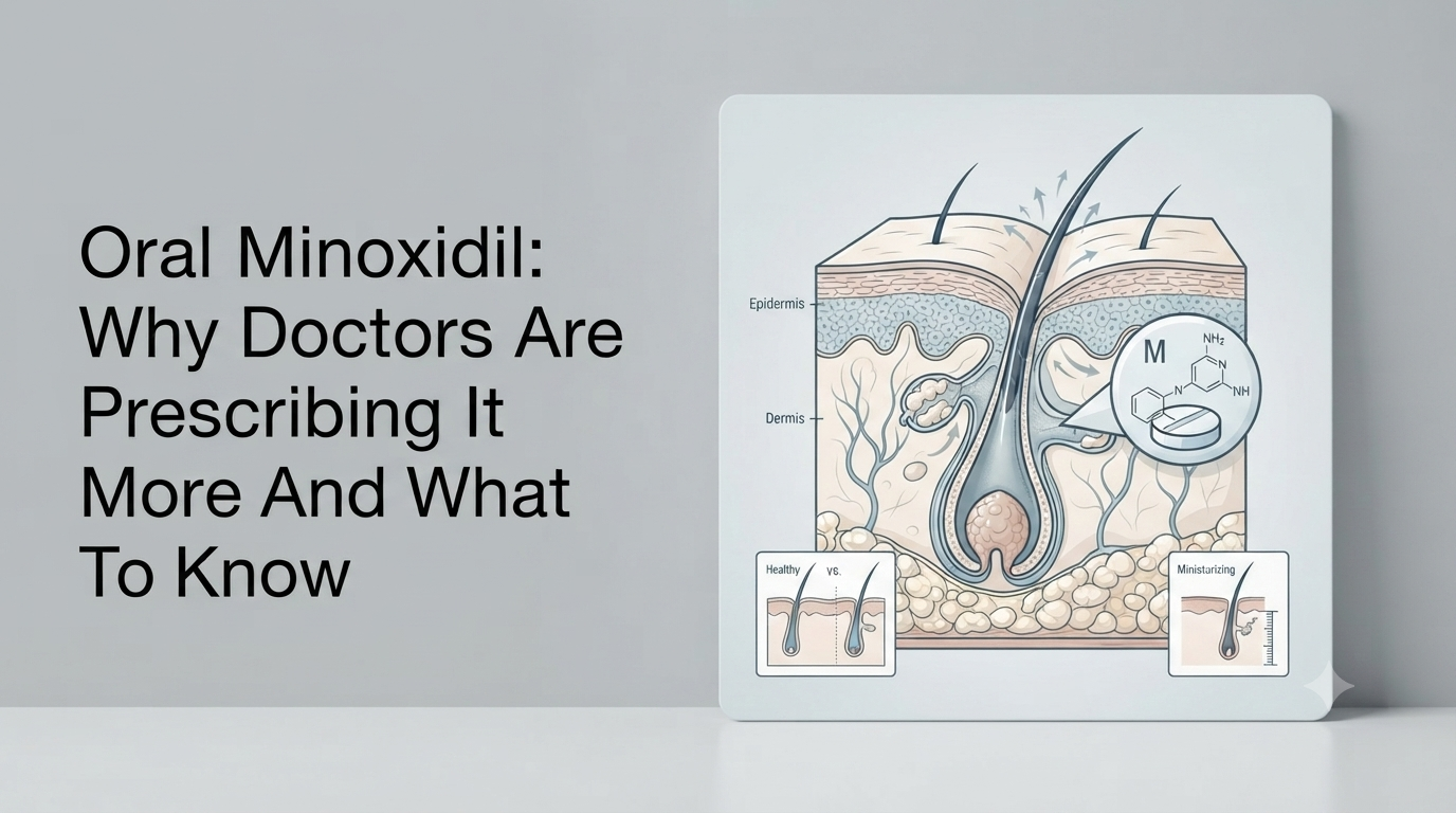 Oral minoxidil why doctors are prescribing it more and what to know blog title on a clean background