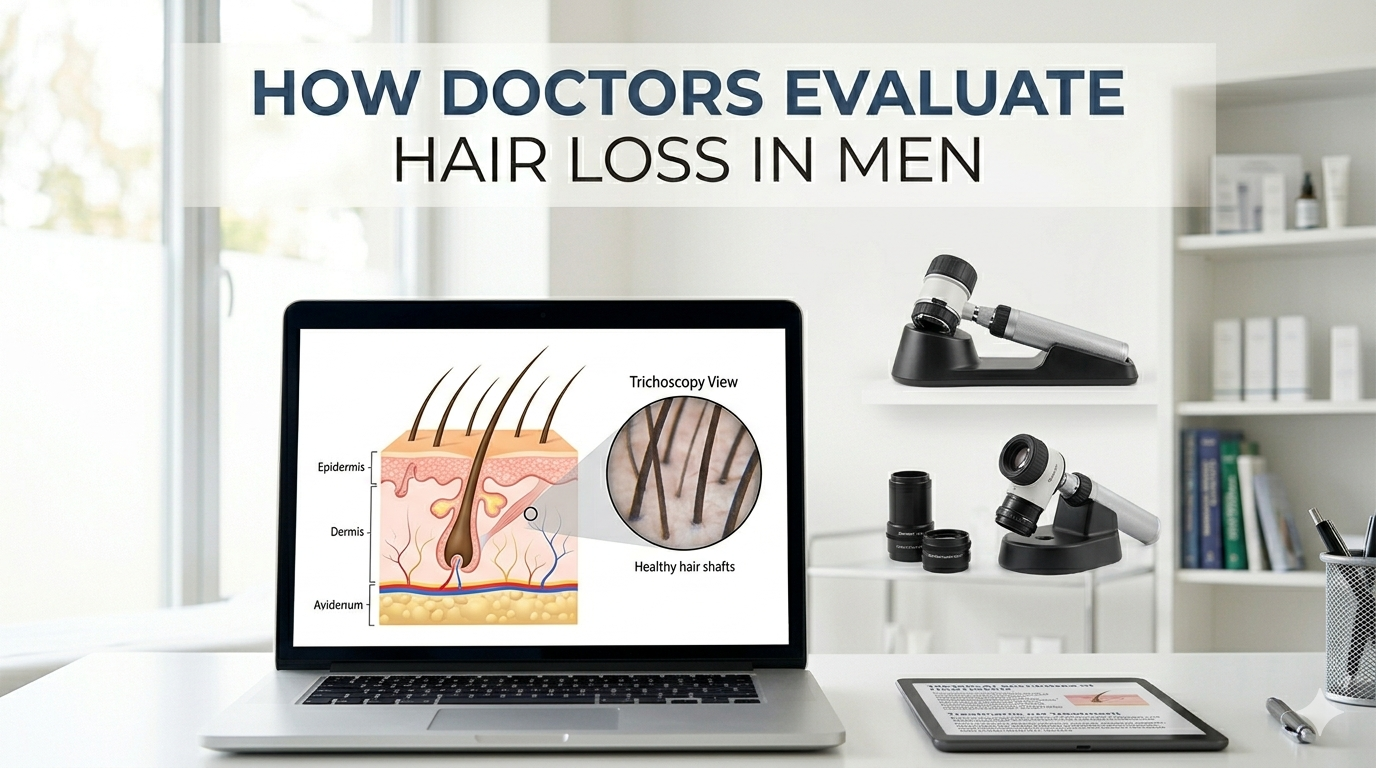 How doctors evaluate hair loss in men
