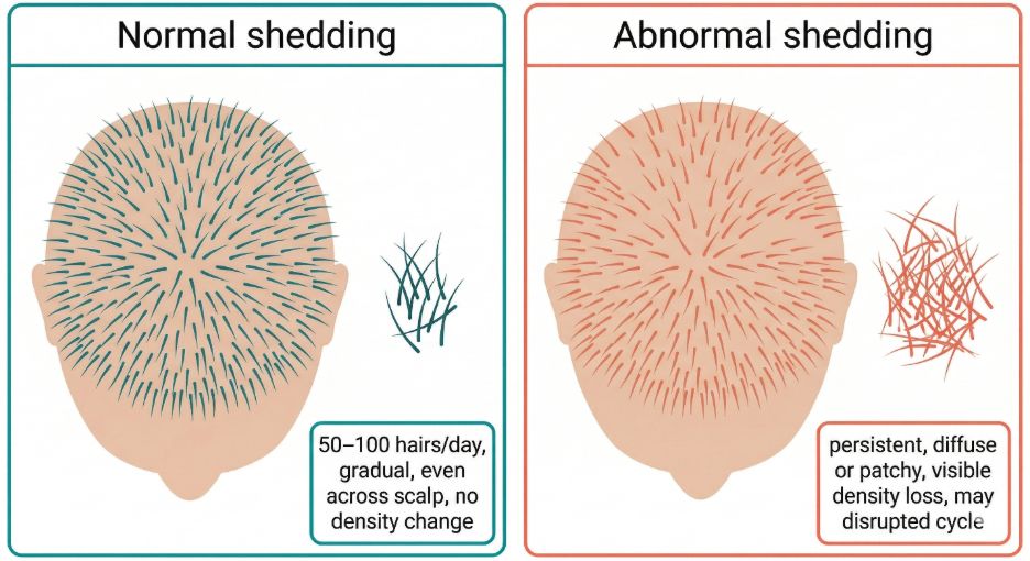Normal versus abnormal hair shedding
