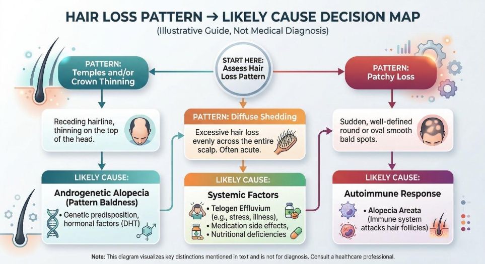 Distinguishing between hair loss causes: Decision Map