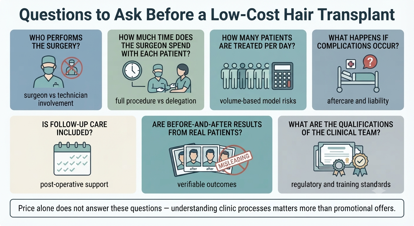 Structured red flag checklist for evaluating low-cost transplant offers