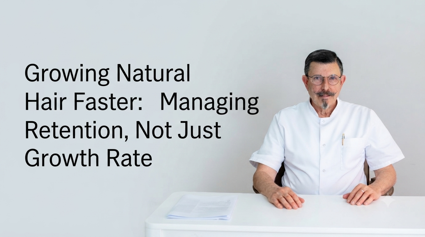 Growing natural hair faster managing retention not just growth rate blog title on a clean background