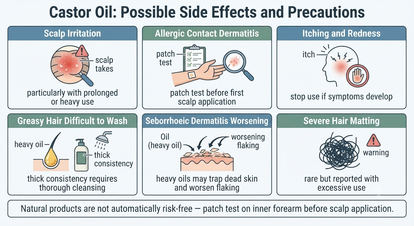 Structured side effect and precaution panel for castor oil use