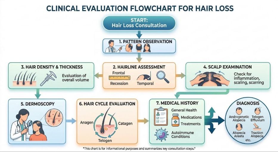 Clinical Evaluation Flowchart for Hair Loss