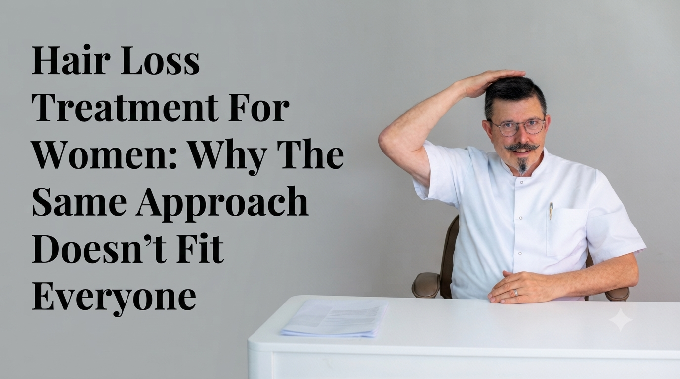 Hair loss treatment for women why the same approach doesn't fit everyone blog title on a clean background