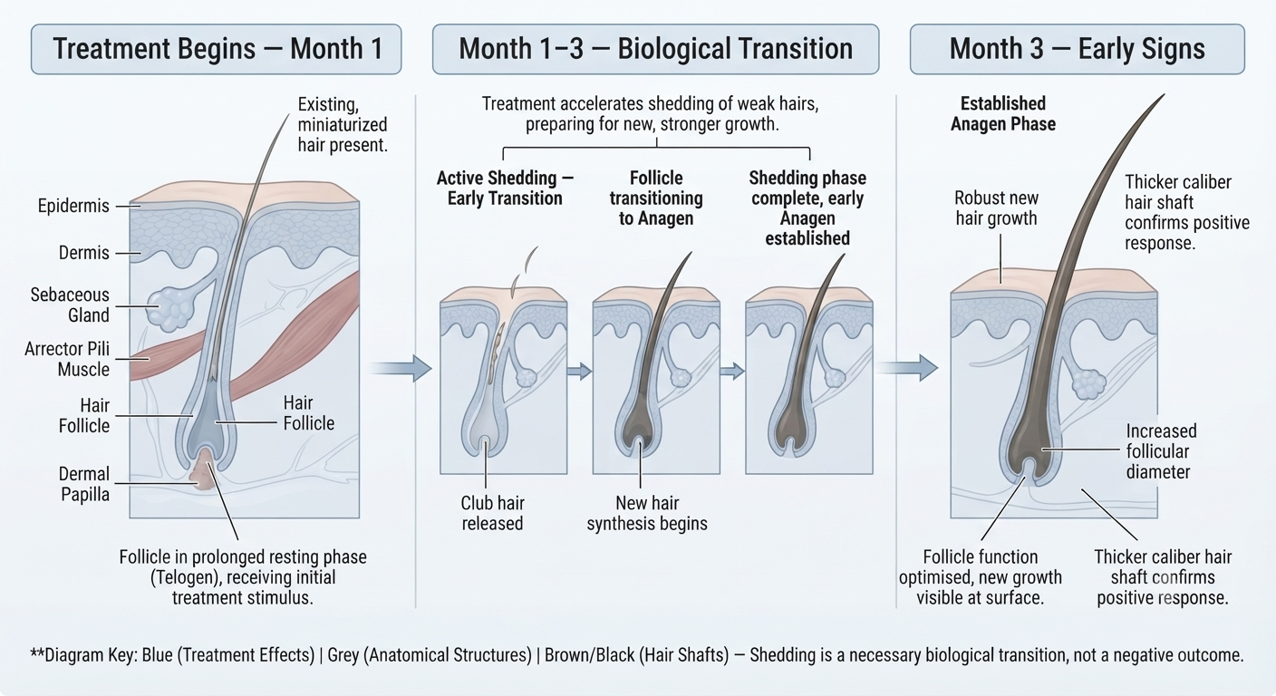 Biological explanation of why three months shows little visible change