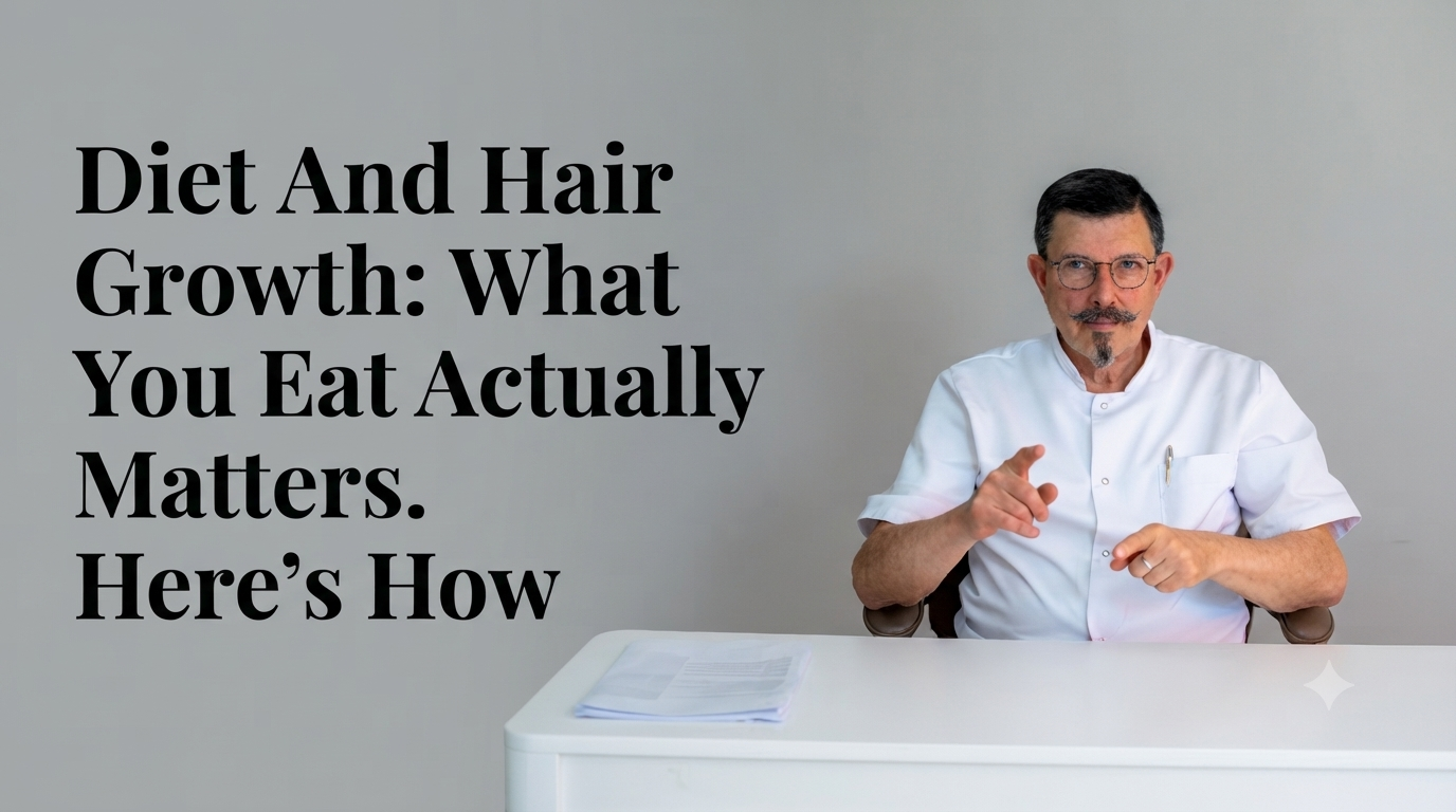 Diet and hair growth what you eat actually matters here's how blog title on a clean background