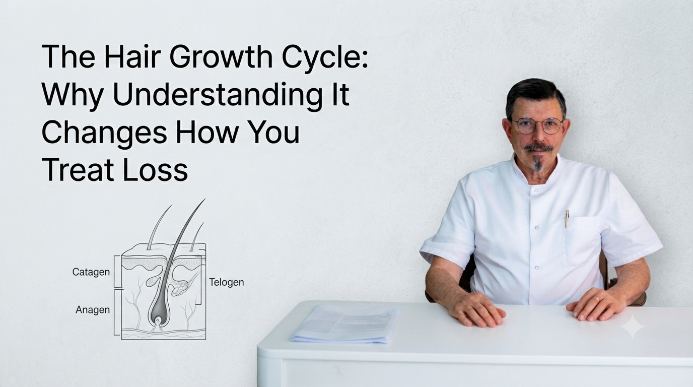 The hair growth cycle why understanding it changes how you treat loss blog title on a clean background