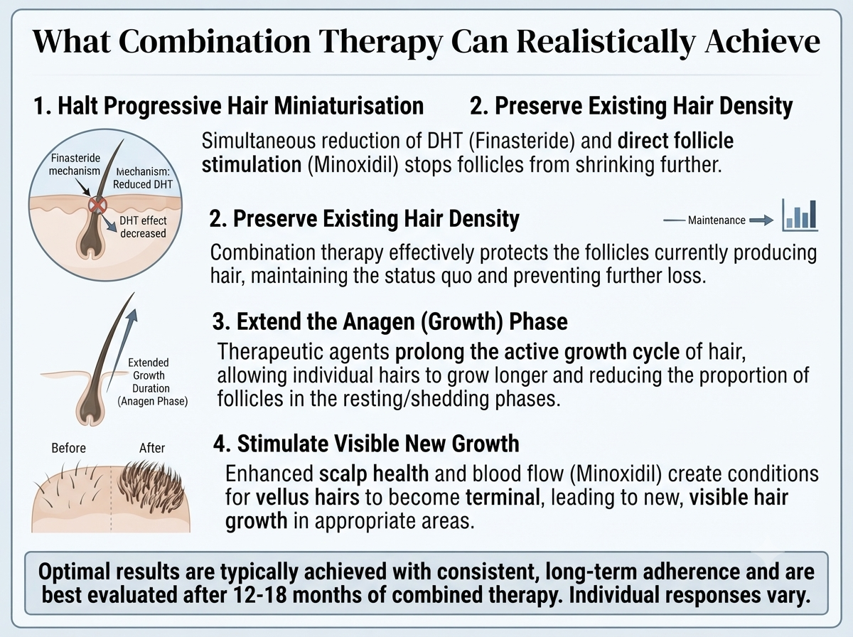 Summary diagram of realistic goals for combination therapy