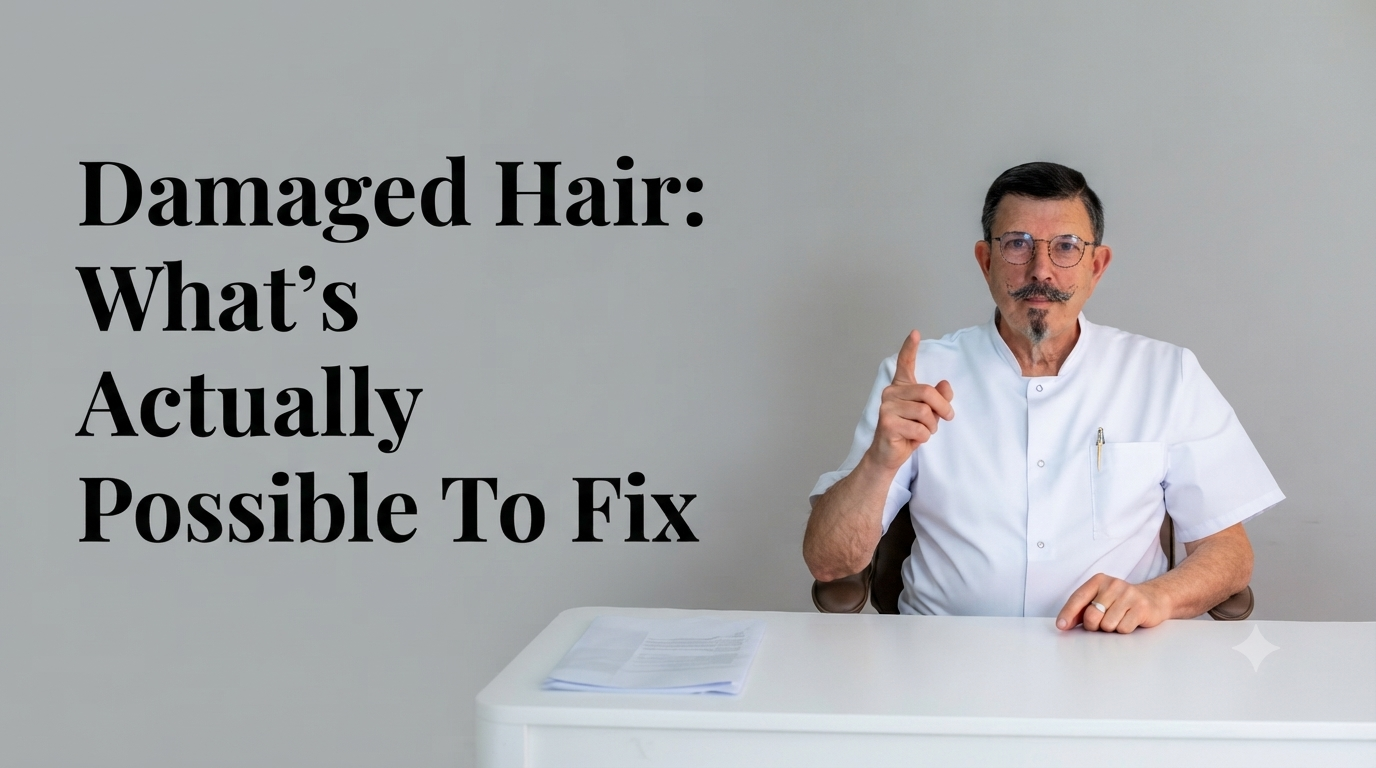 Damaged hair what's actually possible to fix blog title on a clean background