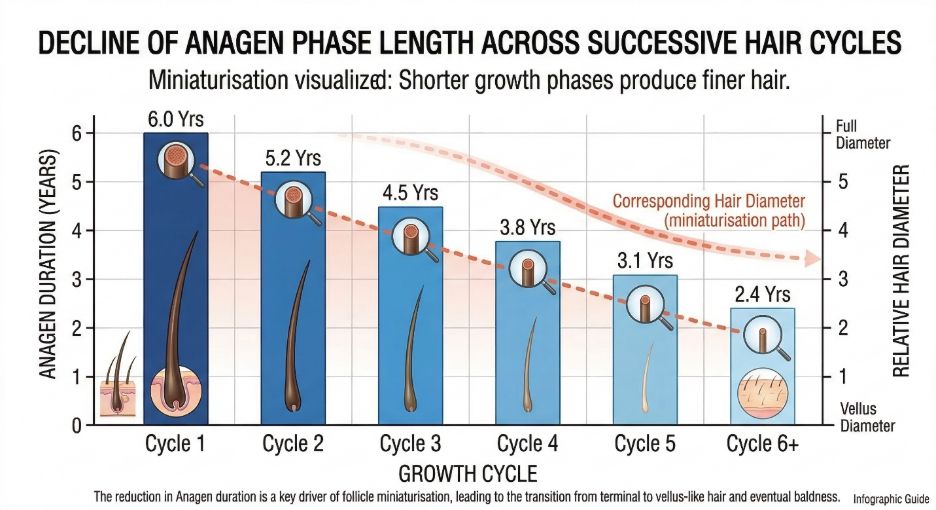 Timeline of hair miniaturisation
