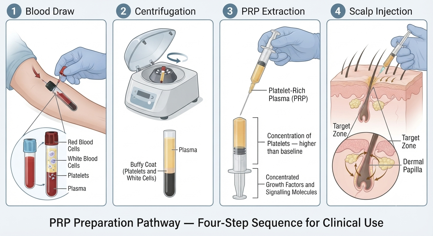 Diagram of the PRP preparation and injection process