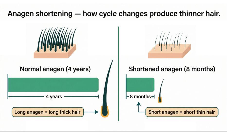 The influence of the hair cycle on thickness