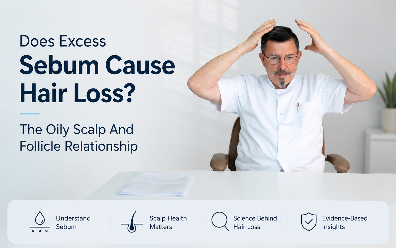 Does excess sebum cause hair loss the oily scalp and follicle relationship blog title on a clean background