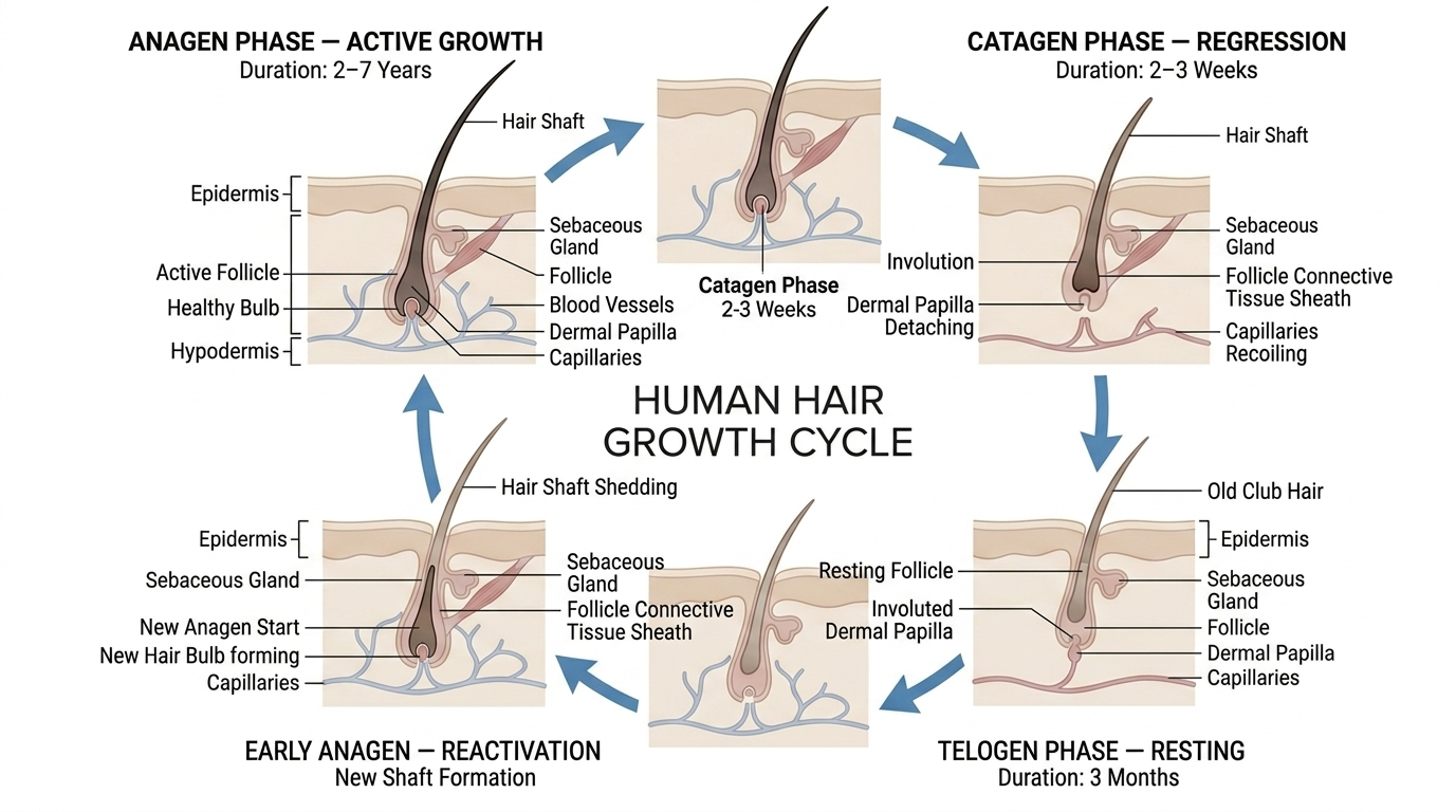 Human hair growth cycle