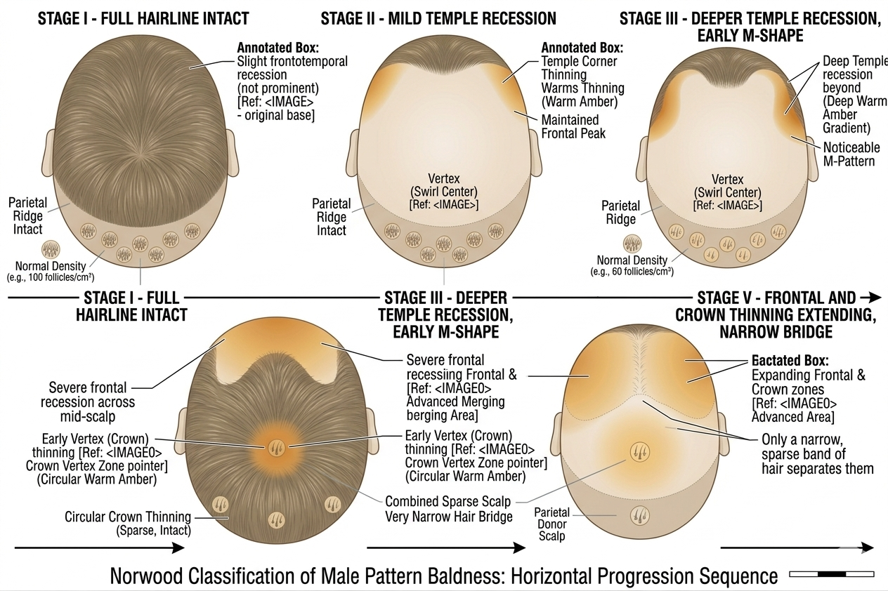 Norwood scale progression diagram